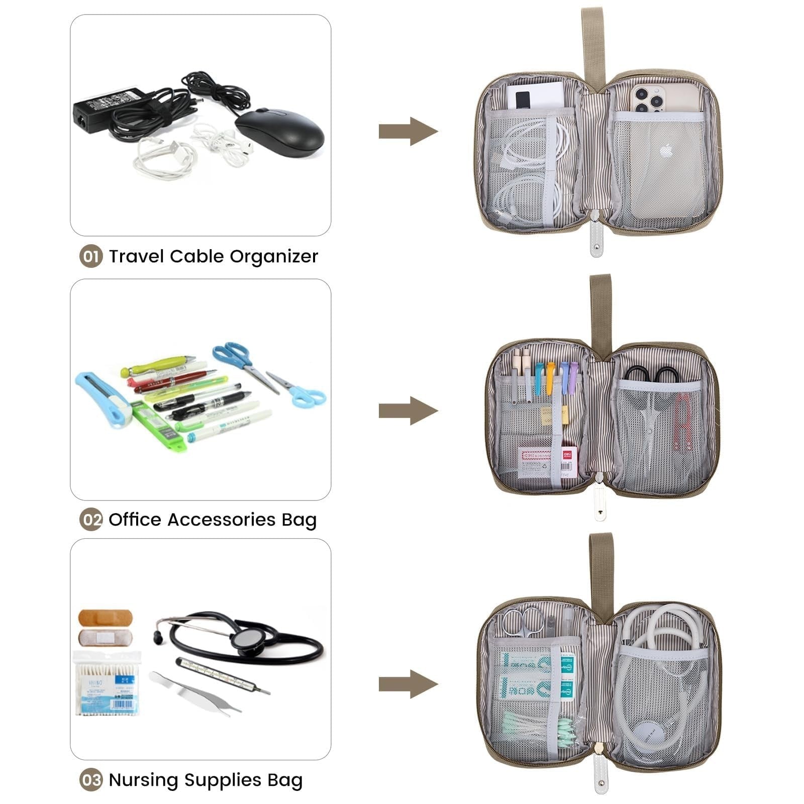 Water Resistant Laptop Backpack for 17.3" Laptops, Anti Theft Travel Bag, Khaki3