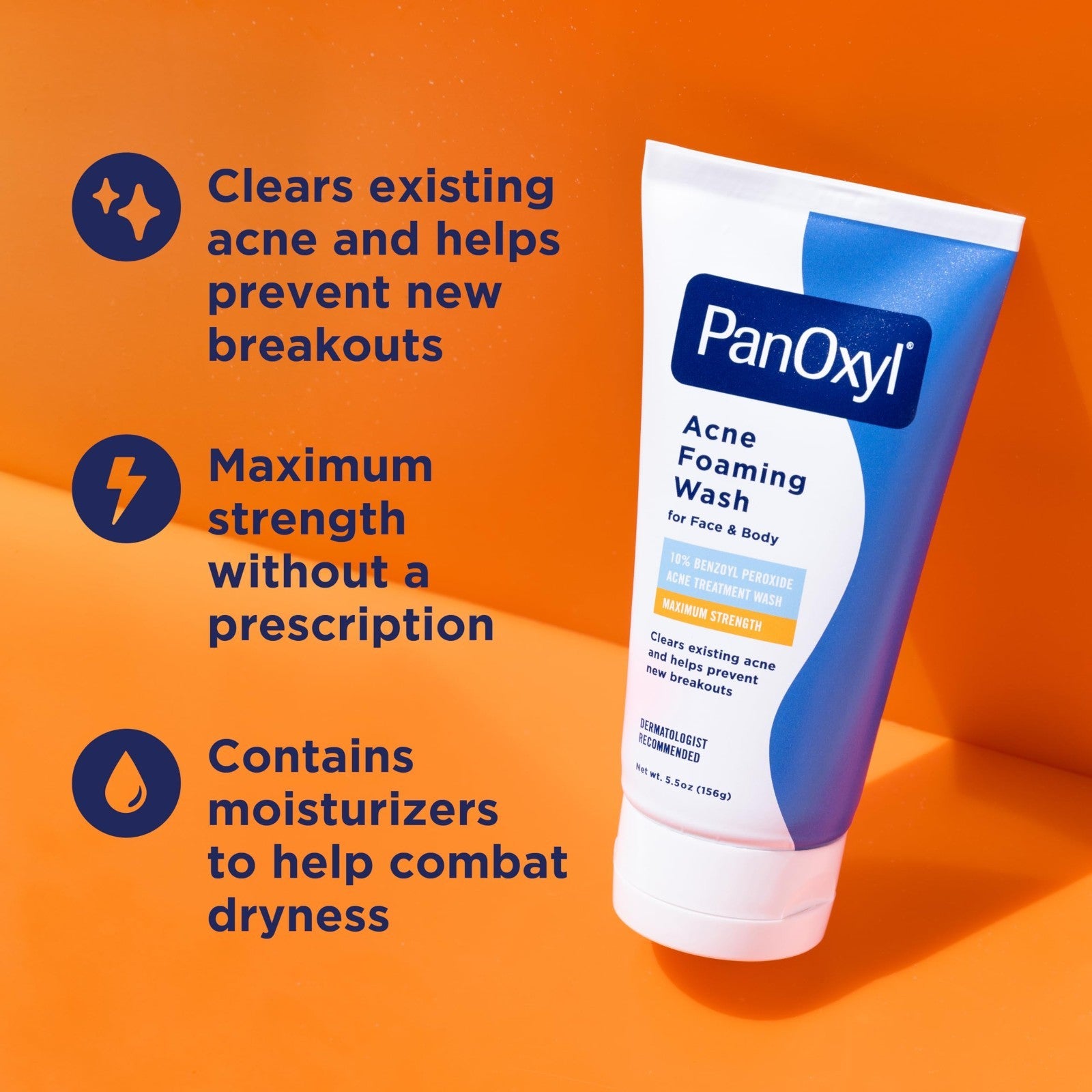 Acne Foaming Wash 10% Benzoyl Peroxide, 5.5 oz - Pack of 2, Clear Skin Solution2