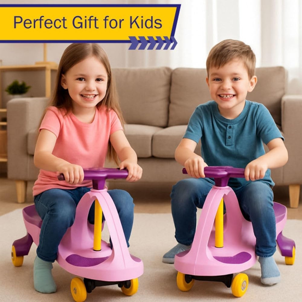 Wiggle Car Ride-On Toy for Kids 3+, Pink, Fun Indoor/Outdoor Activity Vehicle4