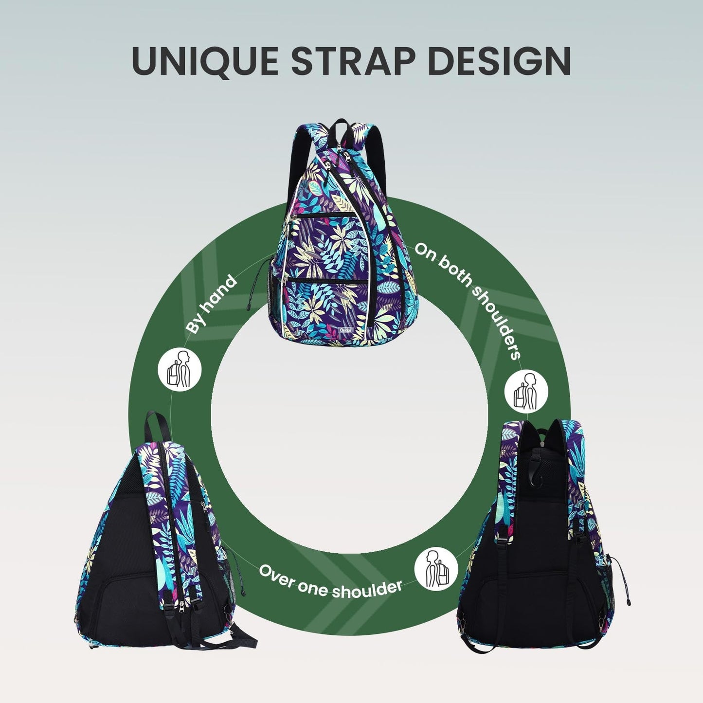Adjustable Pickleball Backpack with Fence Hook - Large Capacity Sling Bag for Me2
