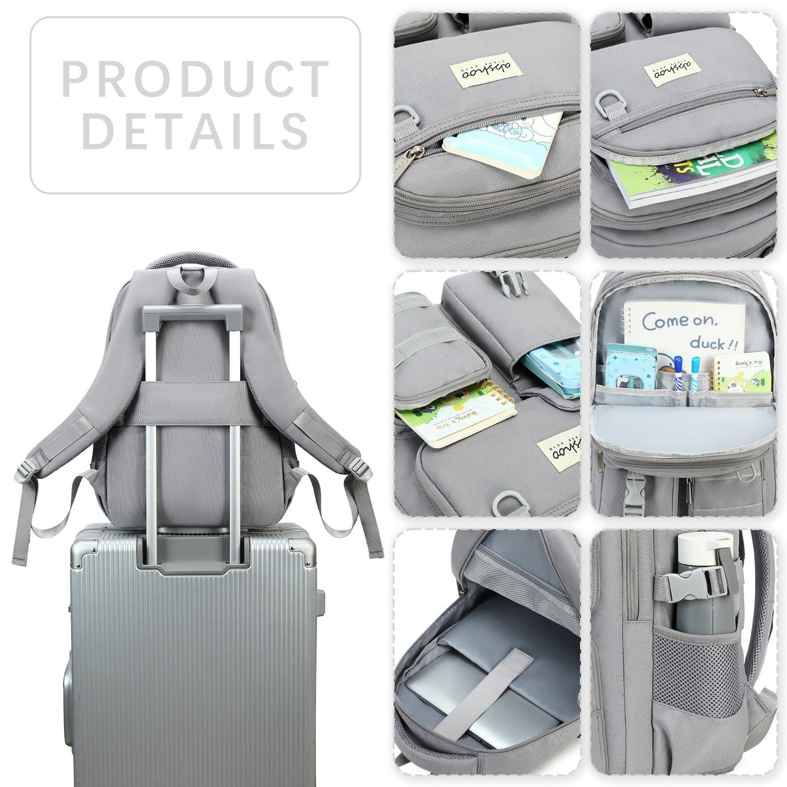Large Heavy Duty Backpack for School & College   Multi Pocket Travel Bookbag3