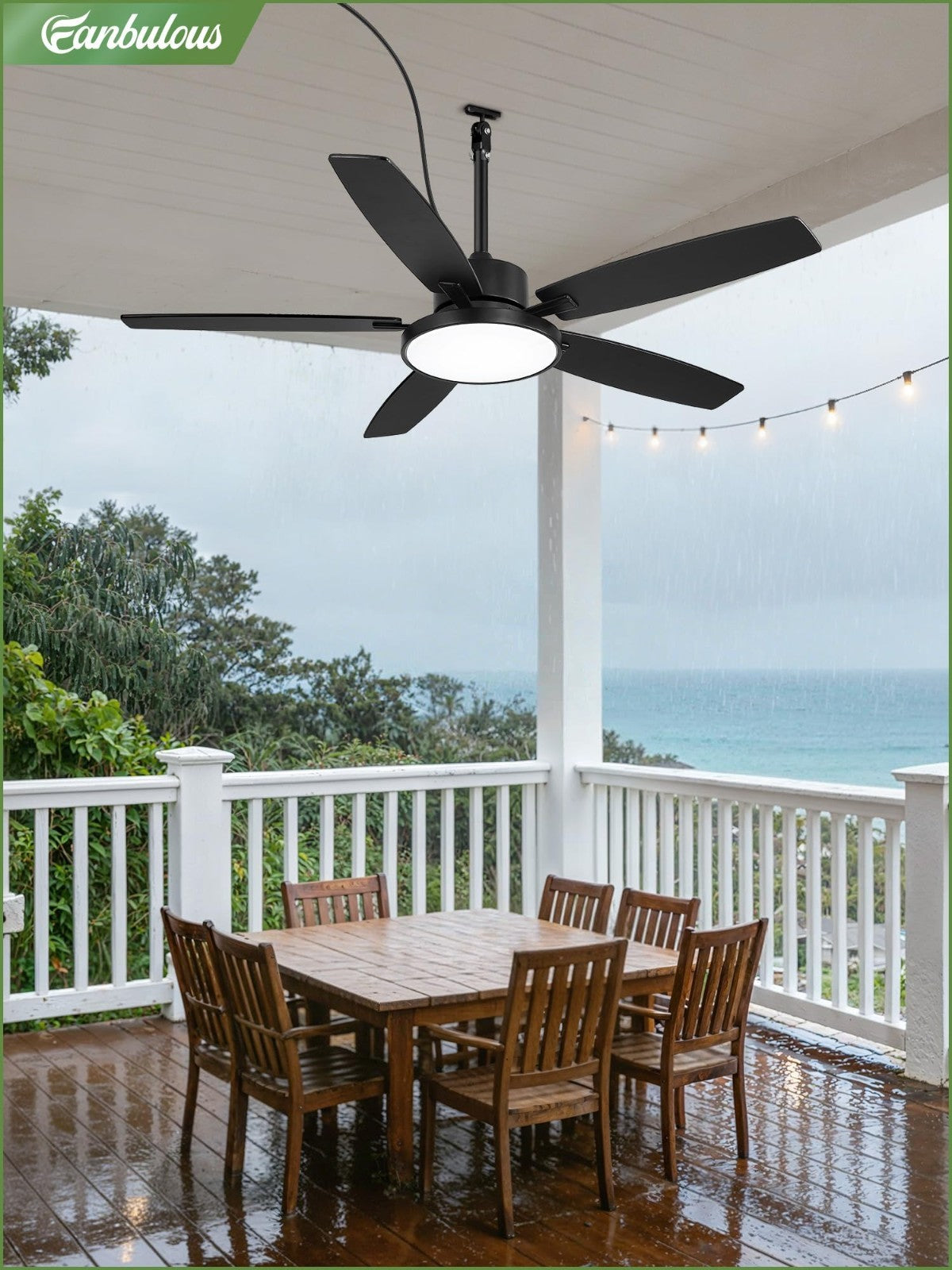 52" Waterproof Outdoor Ceiling Fan with Light   IP65 Patio Fan for Deck & Porch7