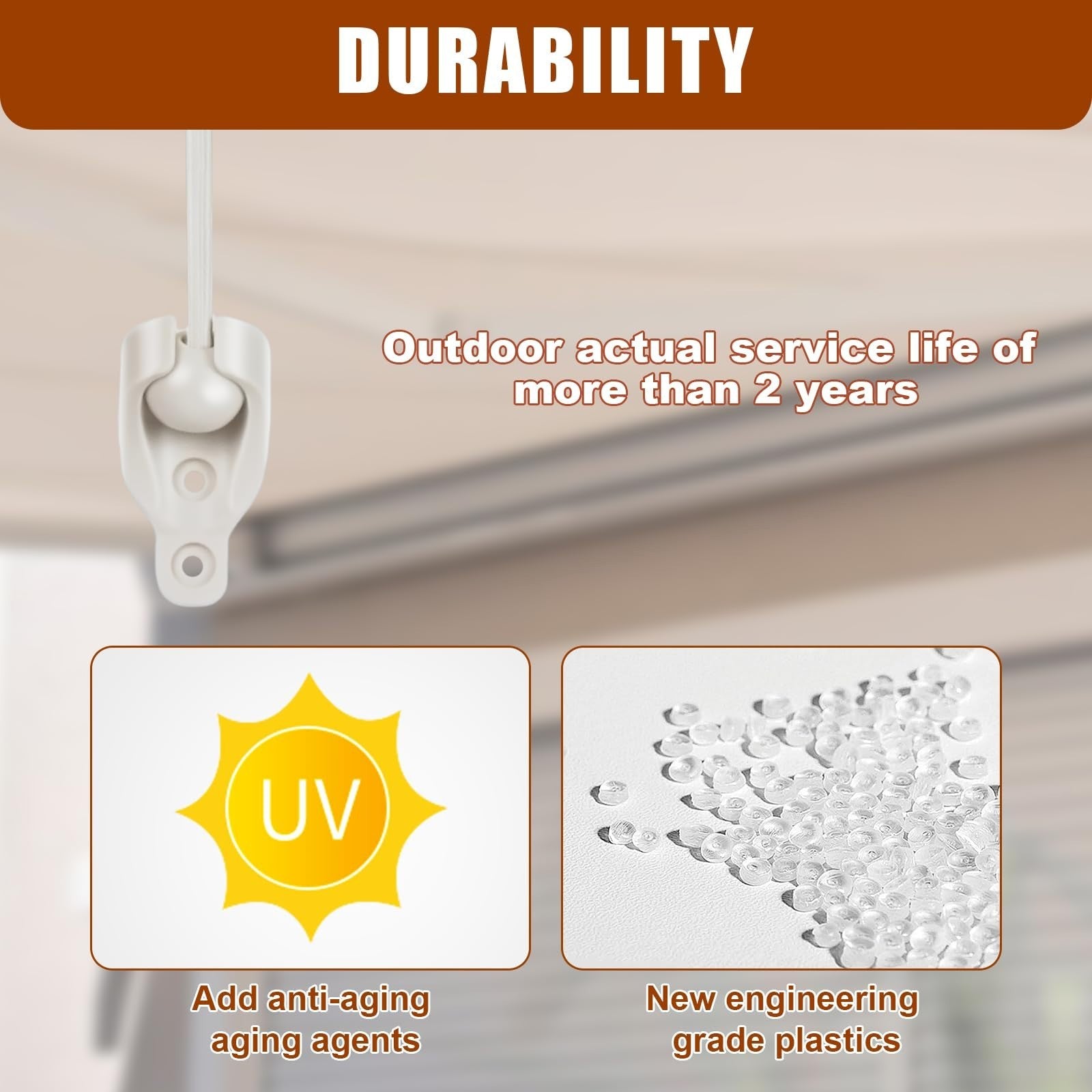 Outdoor Roller Shade Bungee Kit & End Cap, Weather Resistant, Coolaroo Blinds4