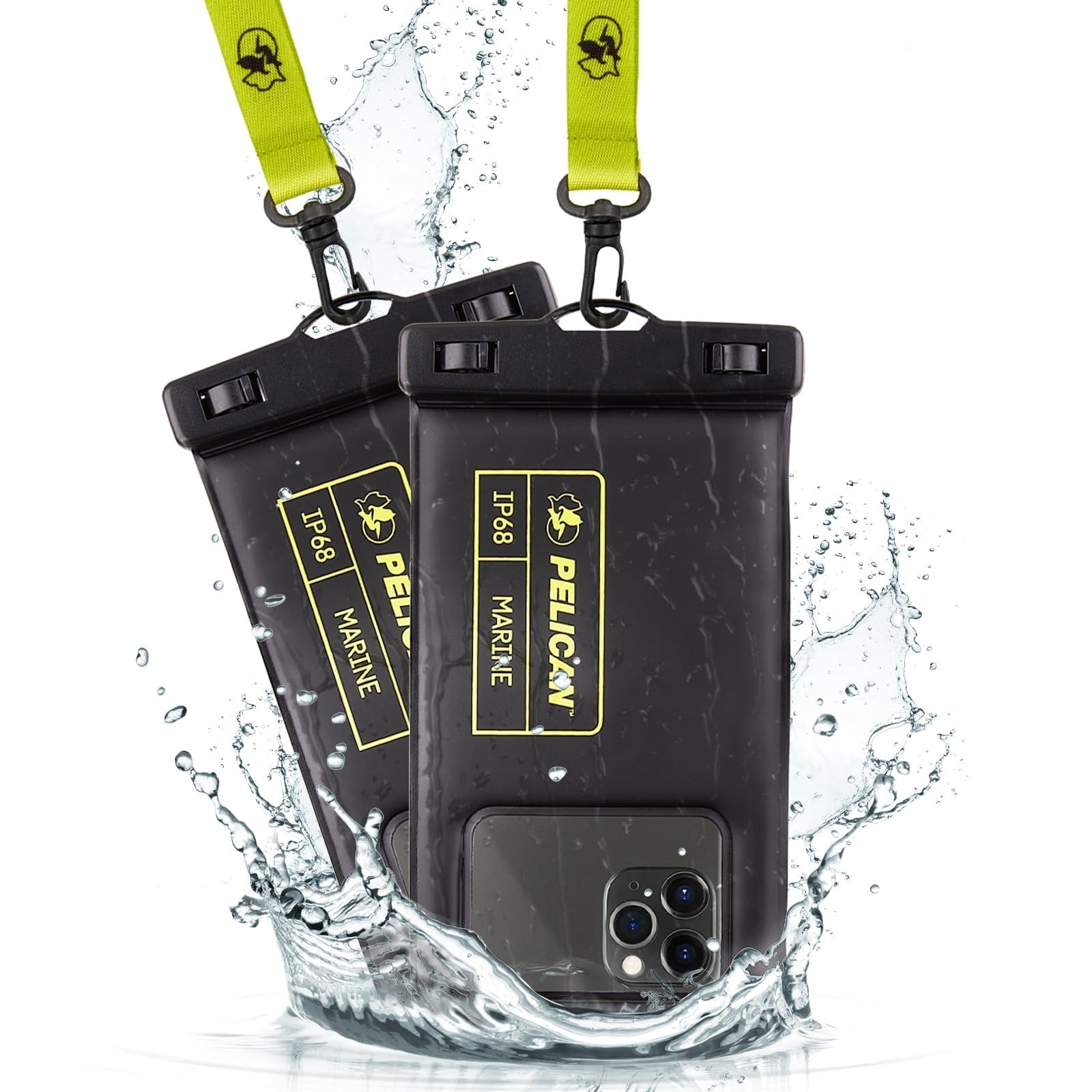2 Pack Waterproof Phone Pouch   IP68 Touchscreen Case w/ Lanyard   Fits All Phon1