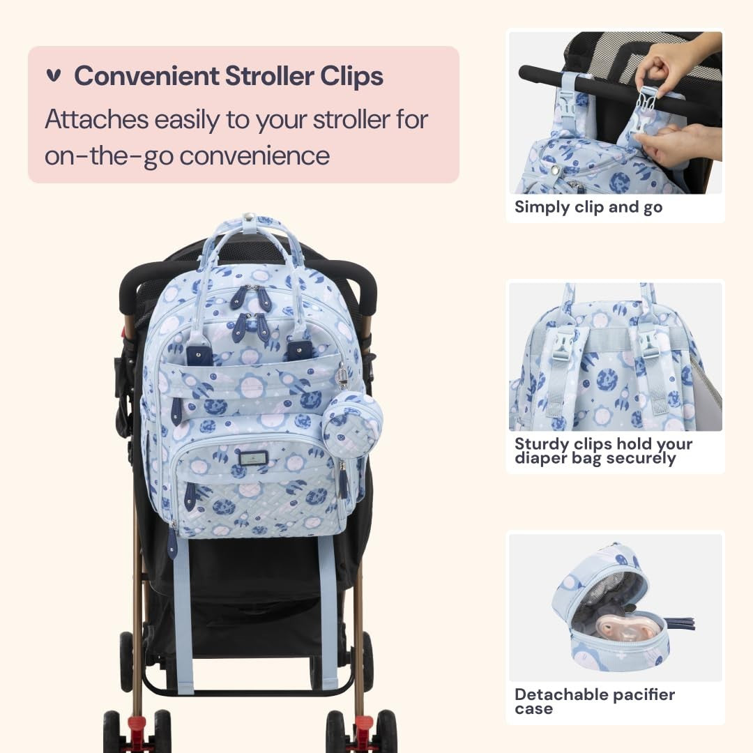Multi Function Water Resistant Diaper Bag Backpack   Baby Travel Tote, Changing5