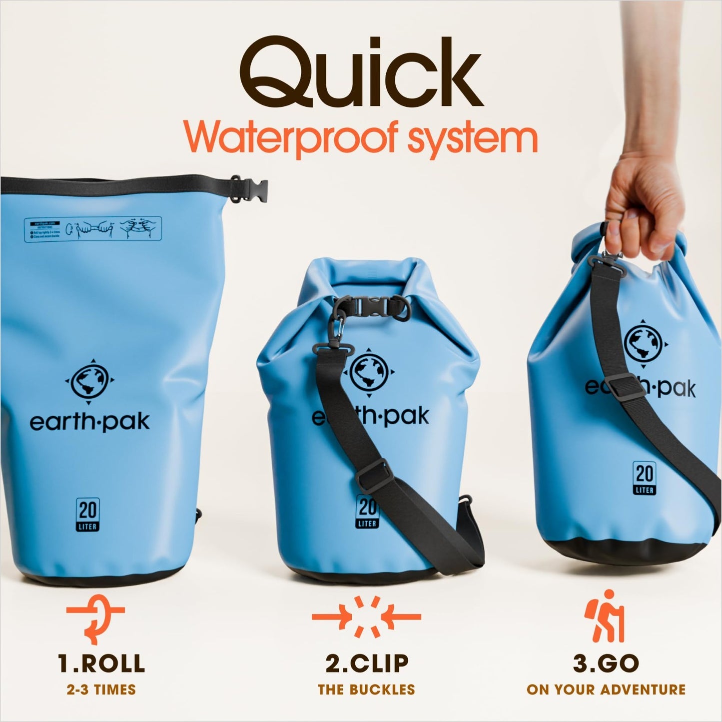 Waterproof Dry Bag Backpack   Roll Top Sack for Kayaking & Outdoor Gear, Include4