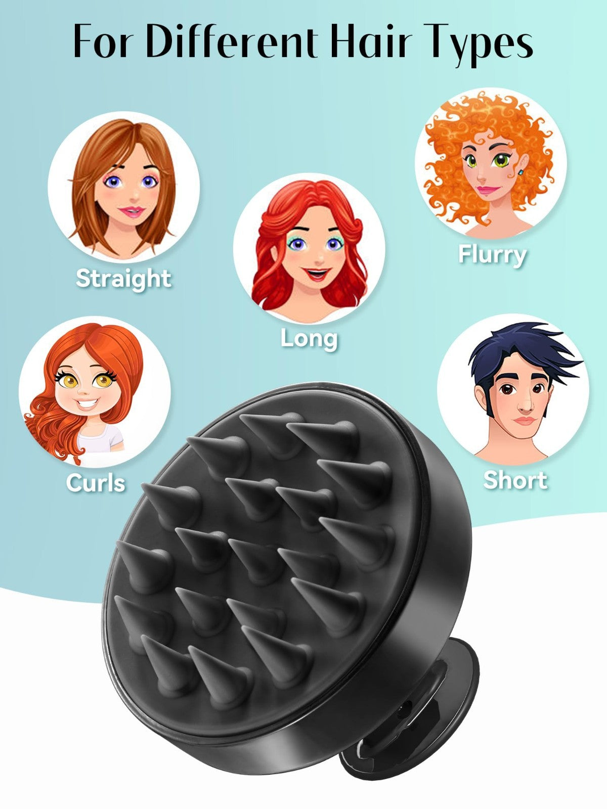 Scalp Massager Shampoo Brush   Soft Silicone Exfoliator for Hair Growth & Dandru5