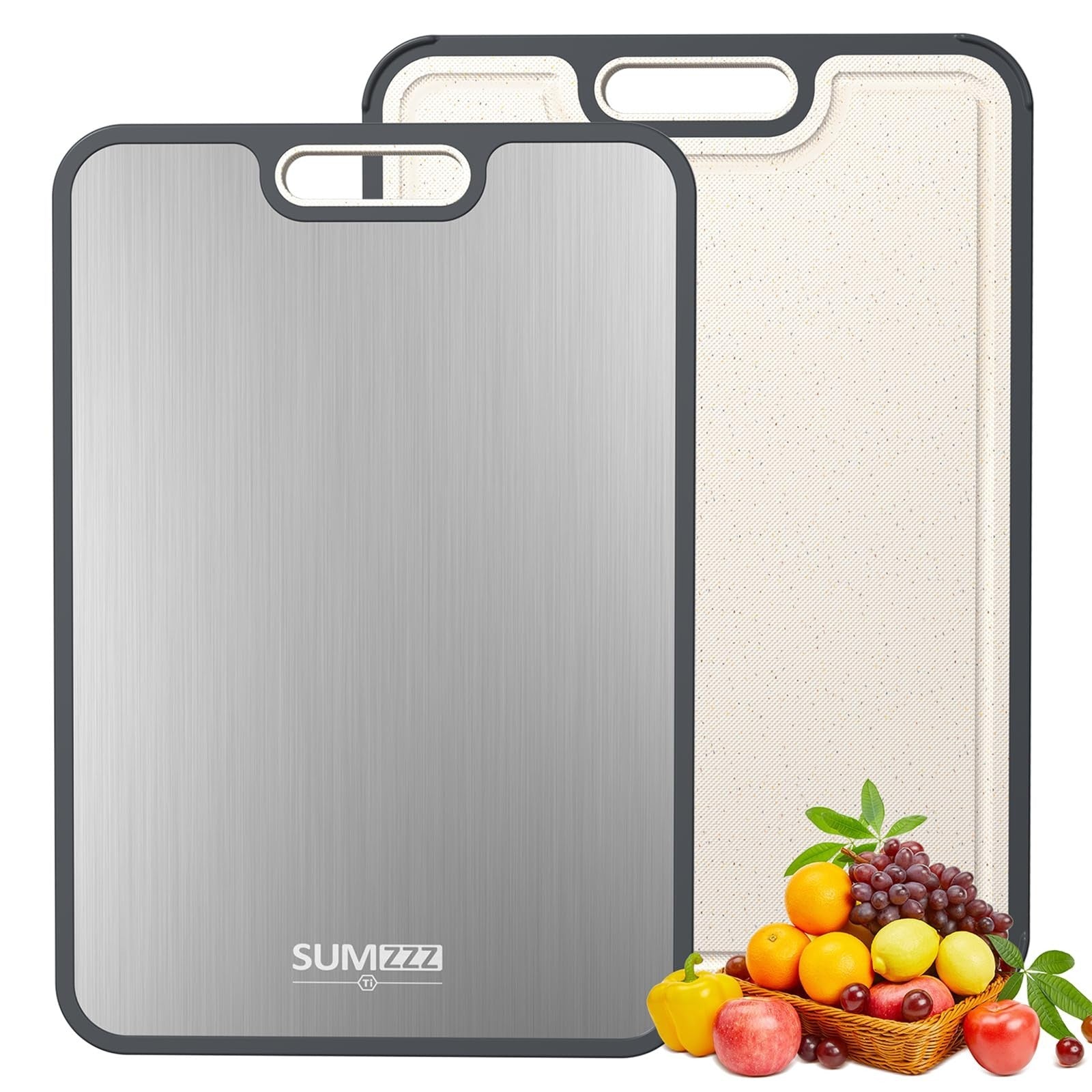 Large Double Sided Titanium Cutting Board, Food Grade, Easy to Clean 16”x111