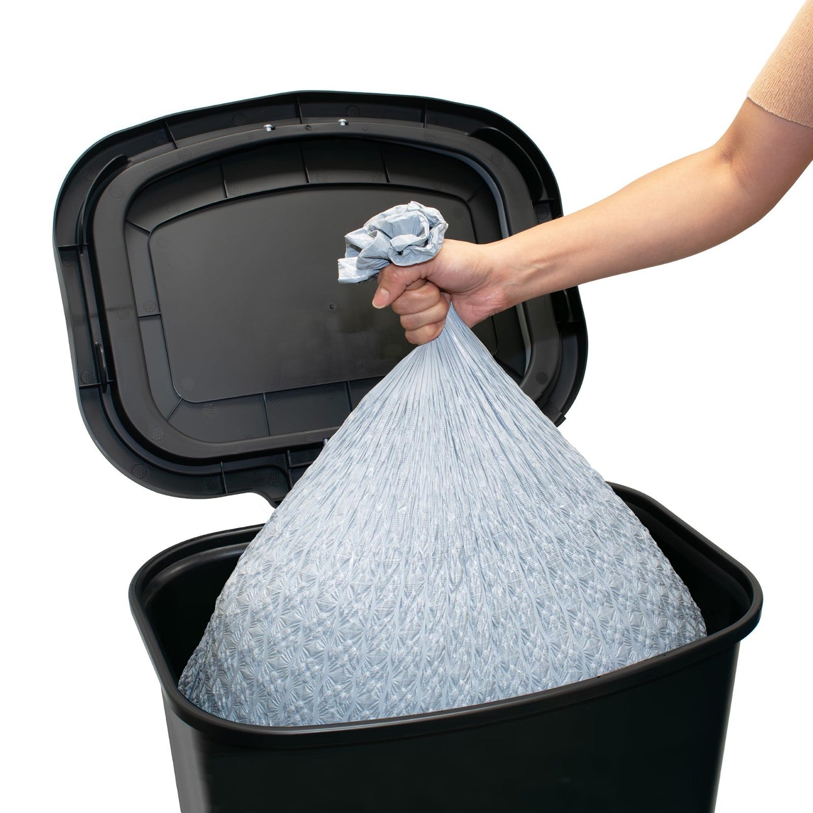 20 Gallon Kitchen Trash Can with Clorox Odor Control, Hands-Free Pedal, Black8