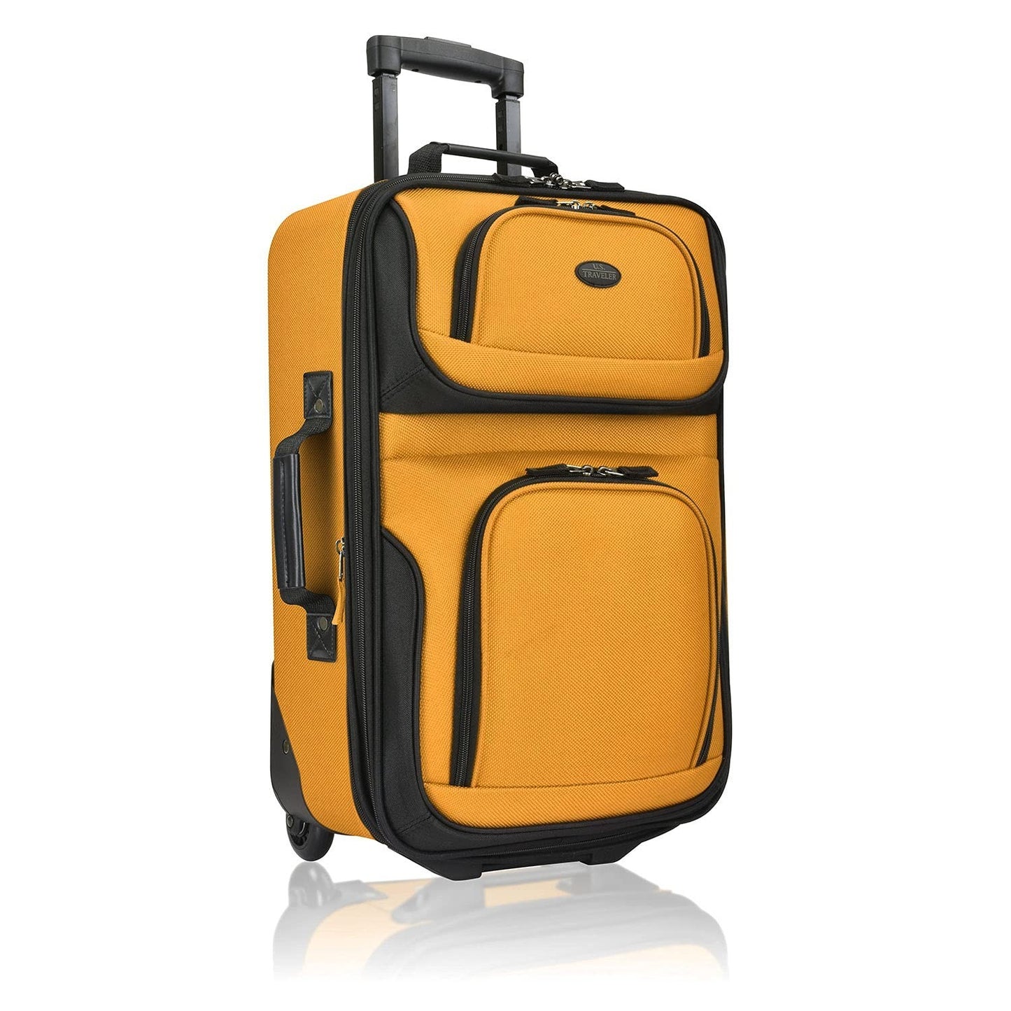Lightweight Softside Rolling Carry-on Suitcase, 2-Wheel Travel Luggage, Orange1