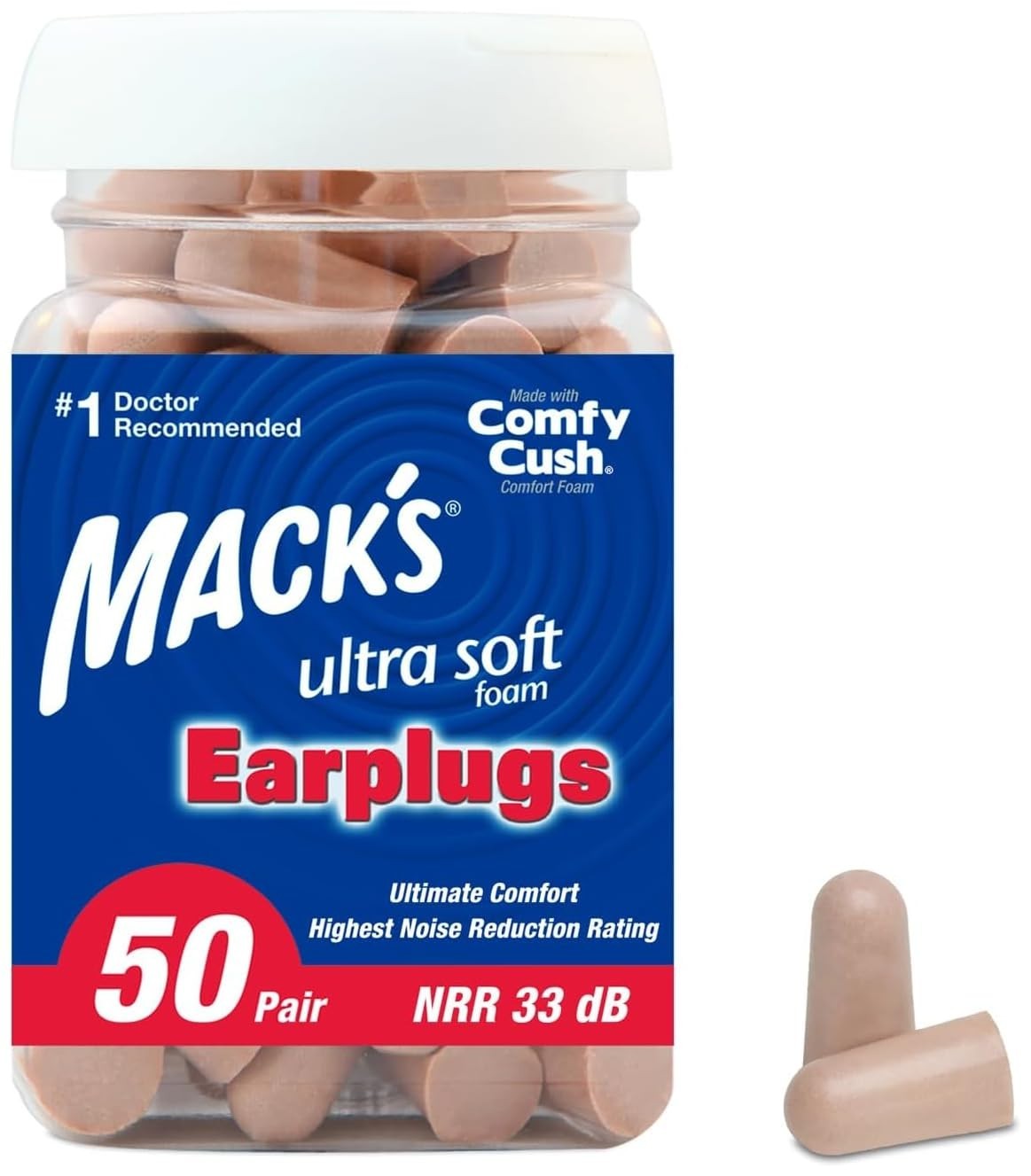 Ultra Soft Foam Earplugs 50 Pairs   33dB Noise Reduction, USA Made, Comfortable1