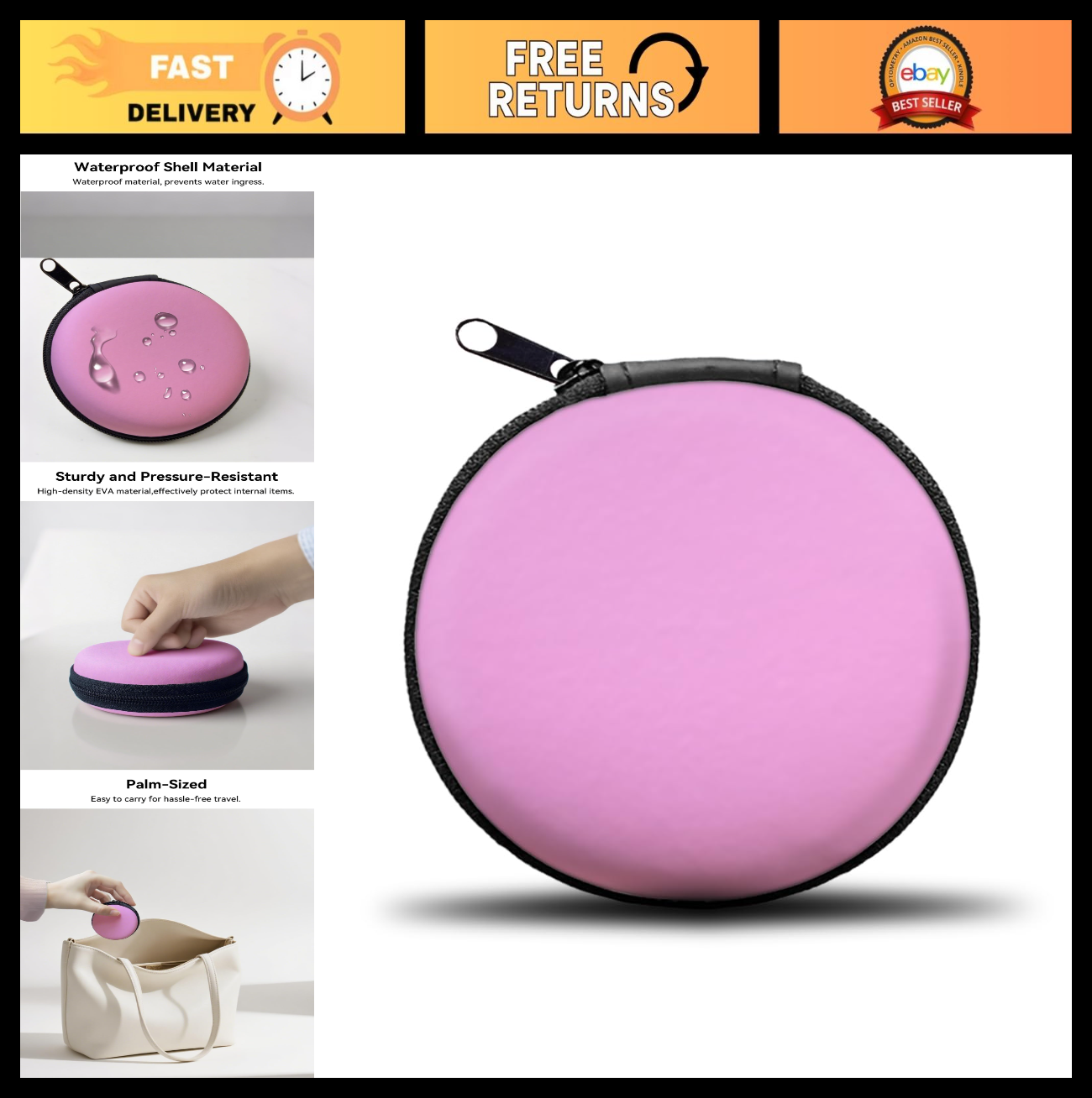 Hard Protective Earphone Case for Headphones & Earbuds   Carrying Bag Accessory0