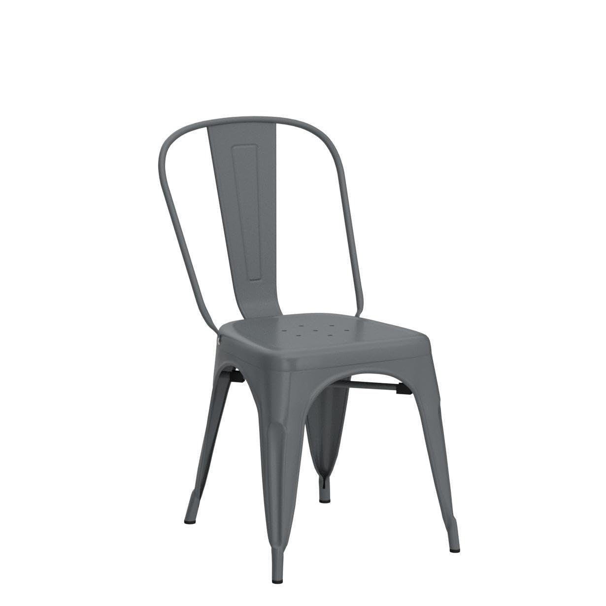 Set of 4 Stackable Metal Dining Chairs   Indoor/Outdoor, 18" Seat Height, 330LBS4