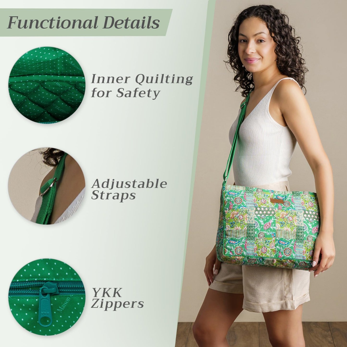 Stylish Women's Cotton Shoulder Handbag   Versatile Tote Bag for Everyday Use3