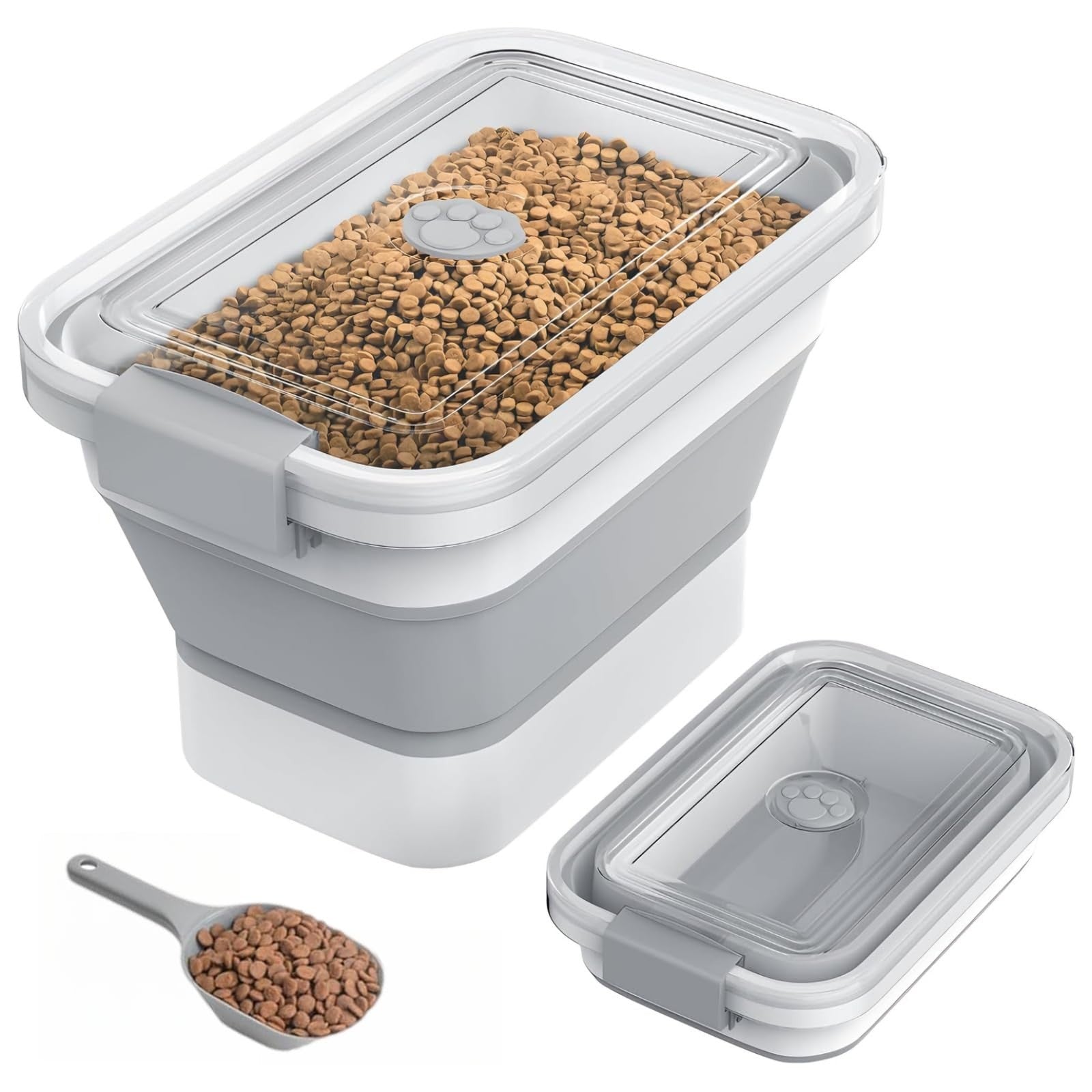 Airtight Dog Food Storage Container 10 13Lbs, Collapsible Pet Food Bin, Easy Sea1