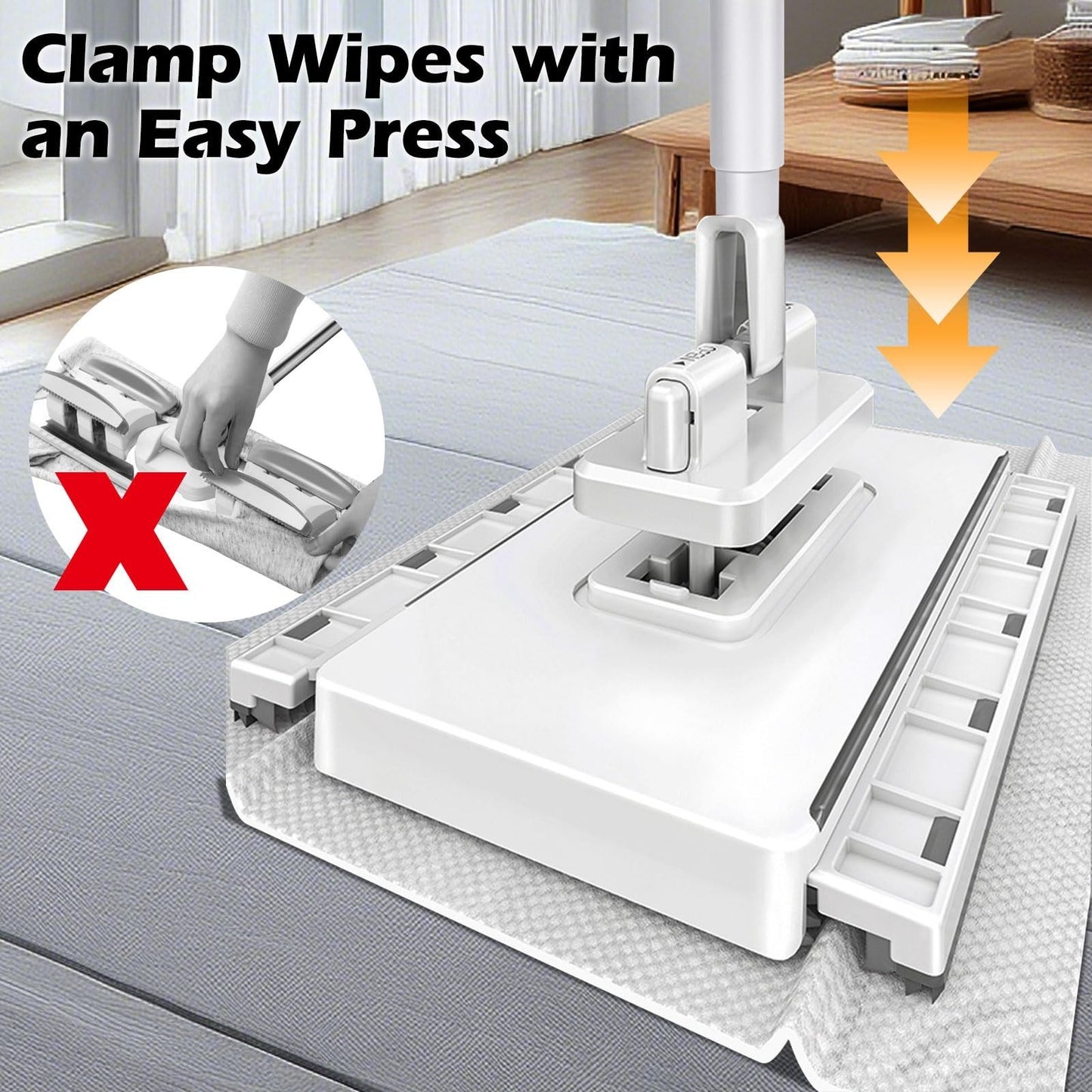 Mini Mop with Snap Grip & Zero Touch Clamp - Easy Clean Floor Mop, Lightweight2