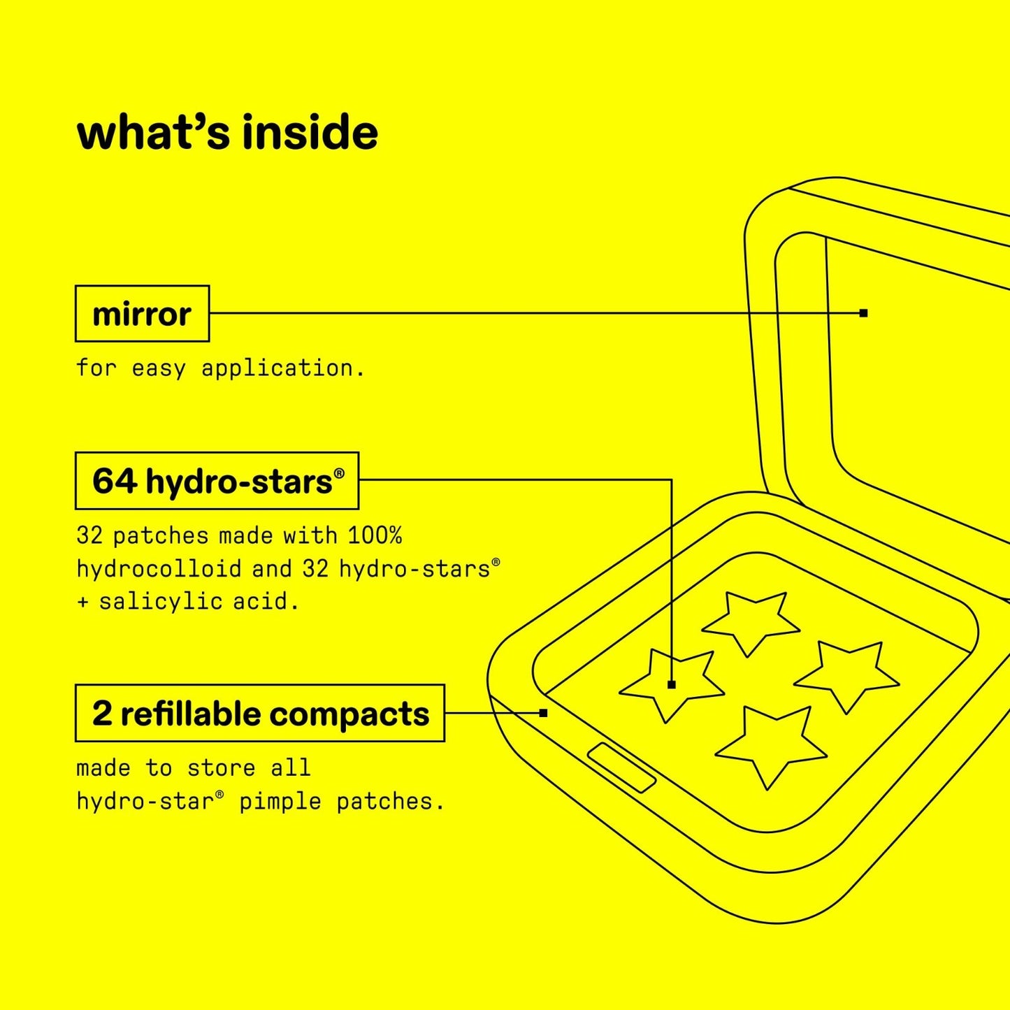 Hydro Star Yellow & Blue Compact Star Patch Combo Pack   64 Count Acne Treatment6