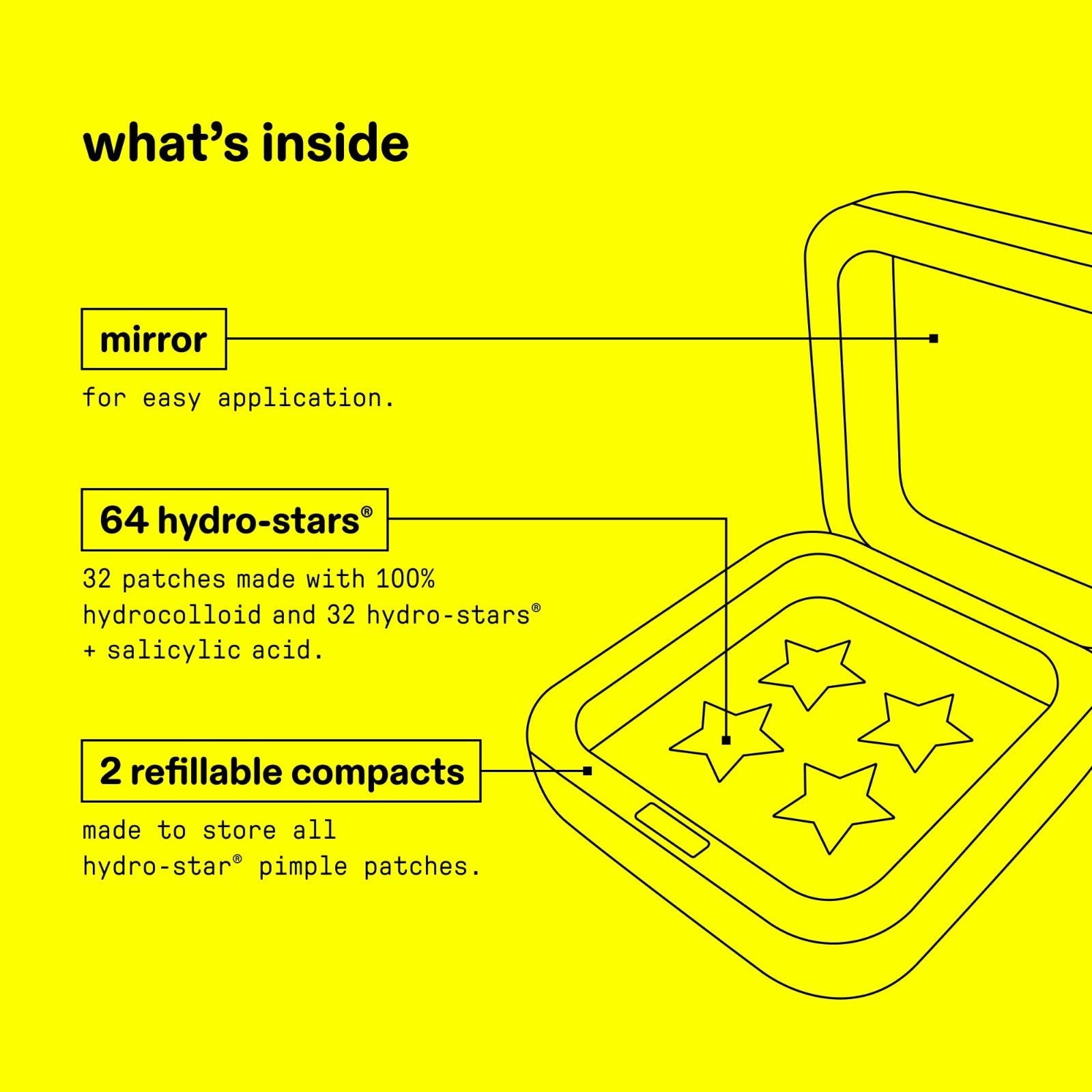 Hydro Star Yellow & Blue Compact Star Patch Combo Pack   64 Count Acne Treatment6