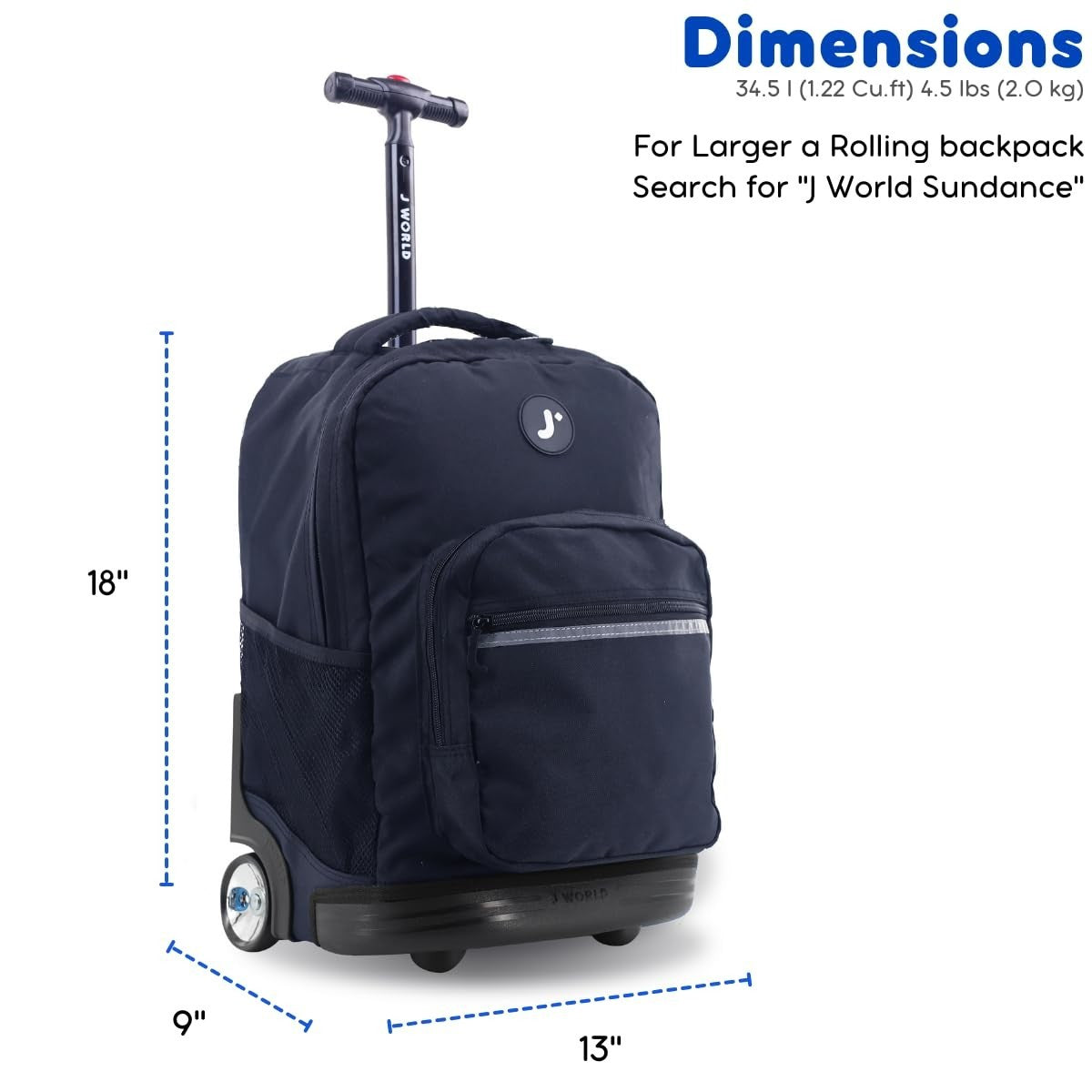 Rolling Backpack for School, Travel & Outdoor   Black, Lightweight & Durable2