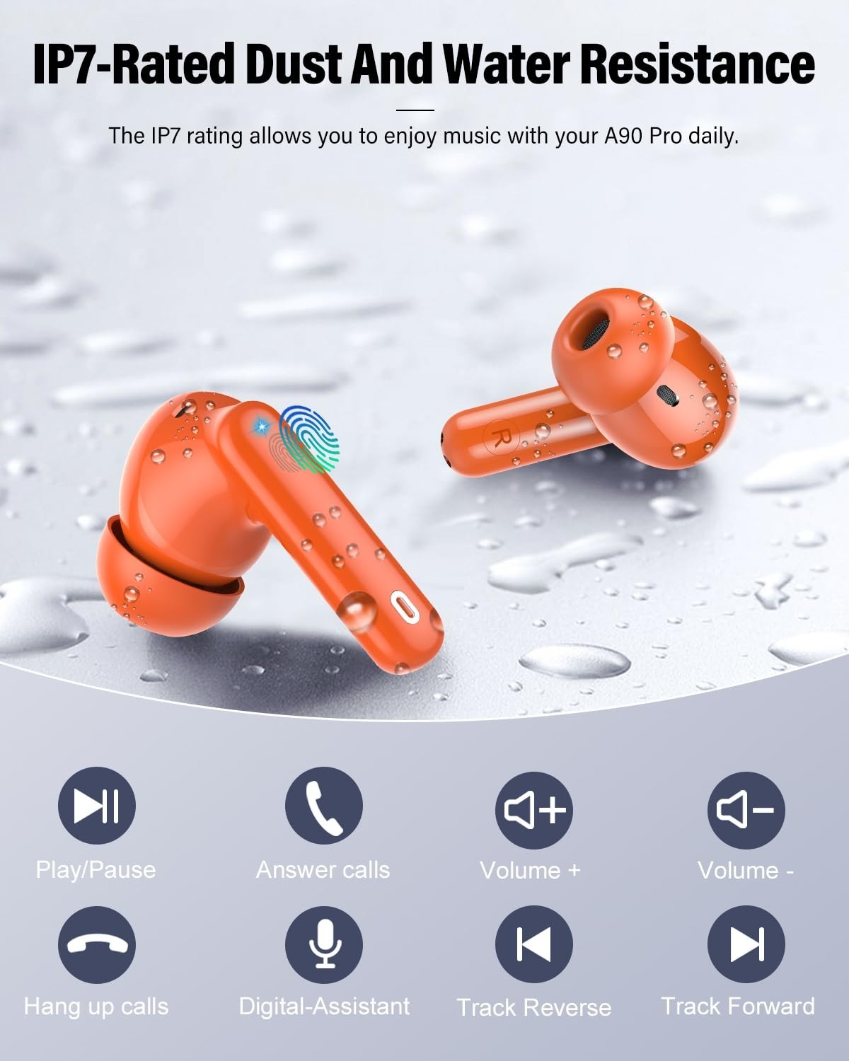Bluetooth 5.4 Wireless Earbuds, Noise Cancelling, 36H Playtime, IP7 Waterproof,7