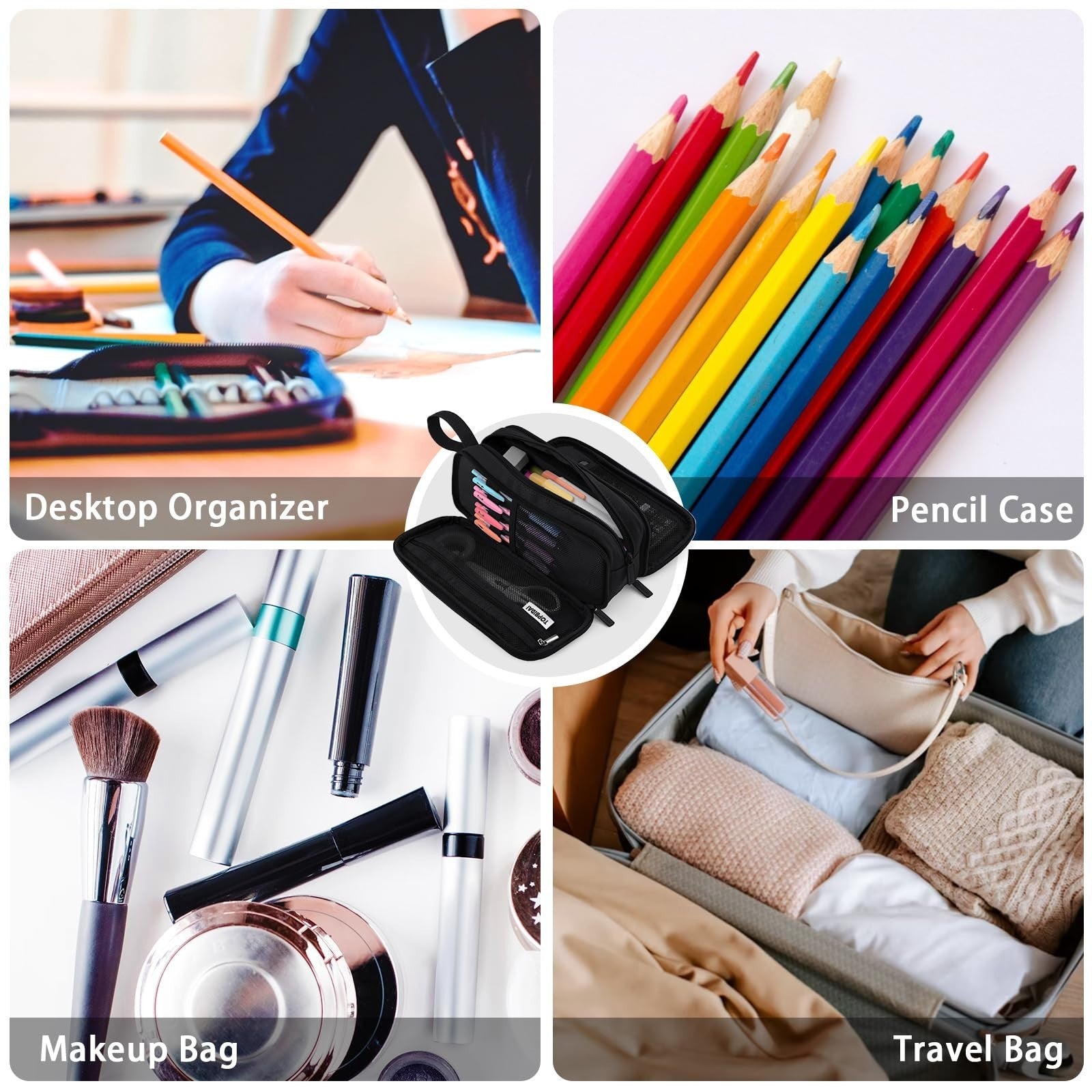 Large Pencil Case Pouch for Kids & Adults   Stylish Storage for School & Office7