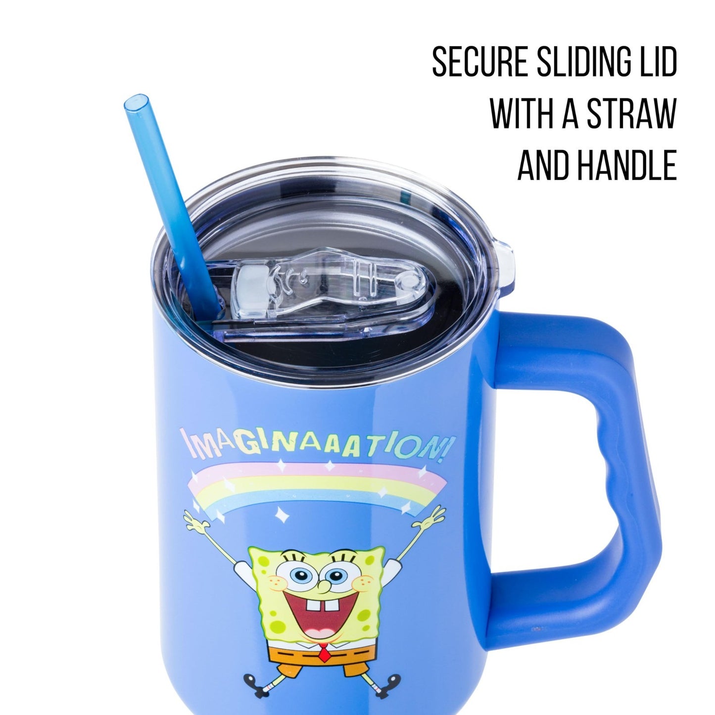 40oz Double Walled Stainless Steel Tumbler with Handle   Fits Standard Cup Holde2