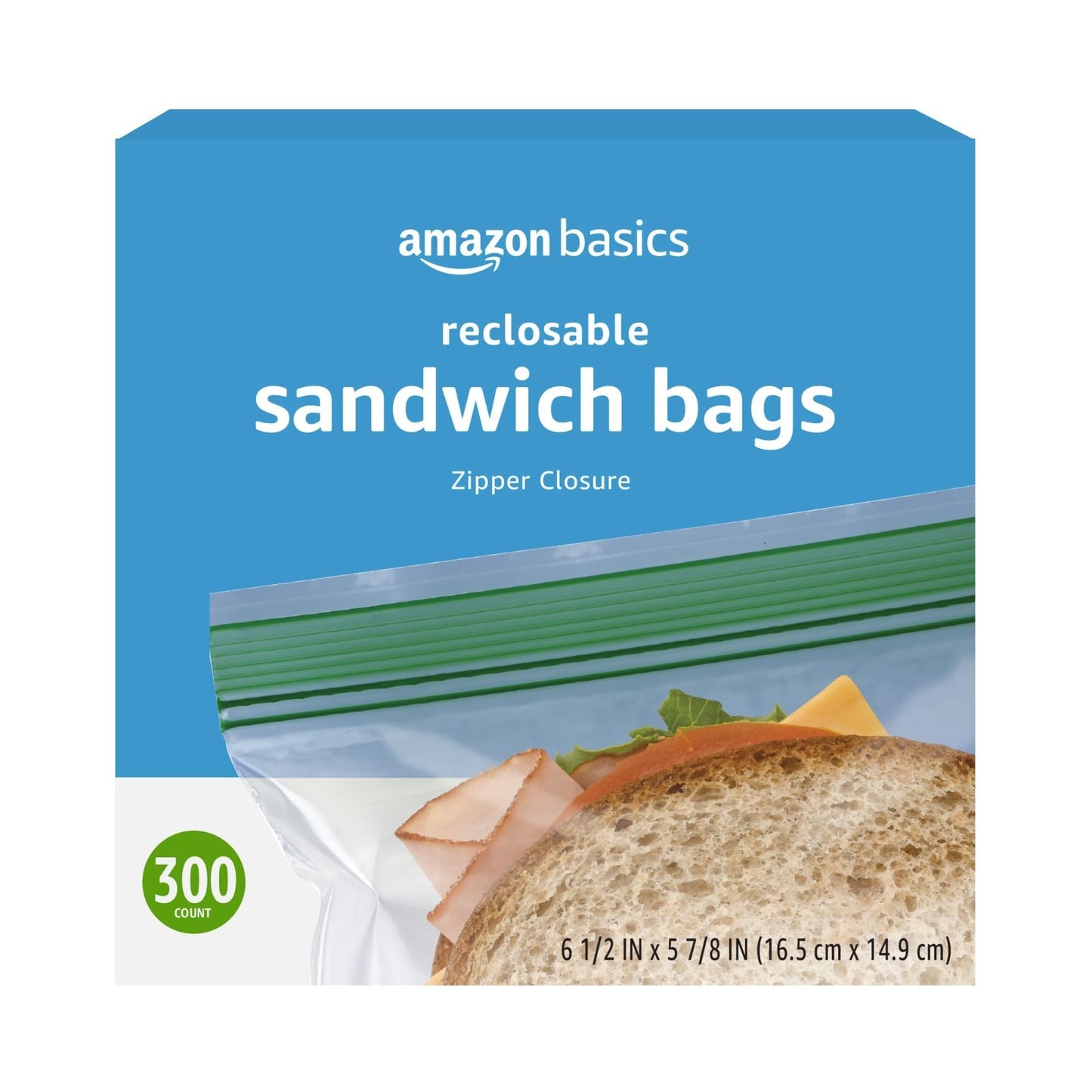 300 Count Sandwich Storage Bags   Resealable, BPA Free, Bulk Pack of 63
