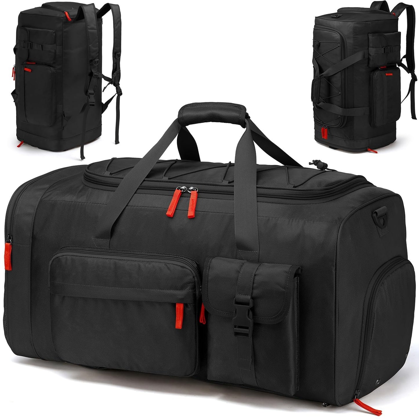 Large 70L Duffle Bag Backpack for Travel   Heavy Duty Gym Bag with Shoe Compartm7