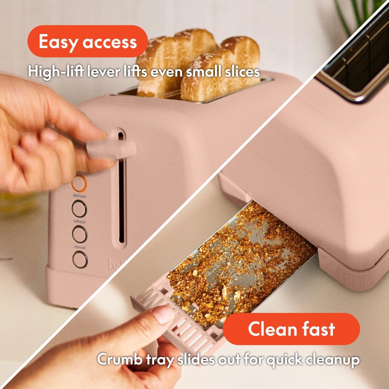 2 Slice Toaster with Extra Wide Slots, 6 Shade Settings, Compact Design, Blossom4