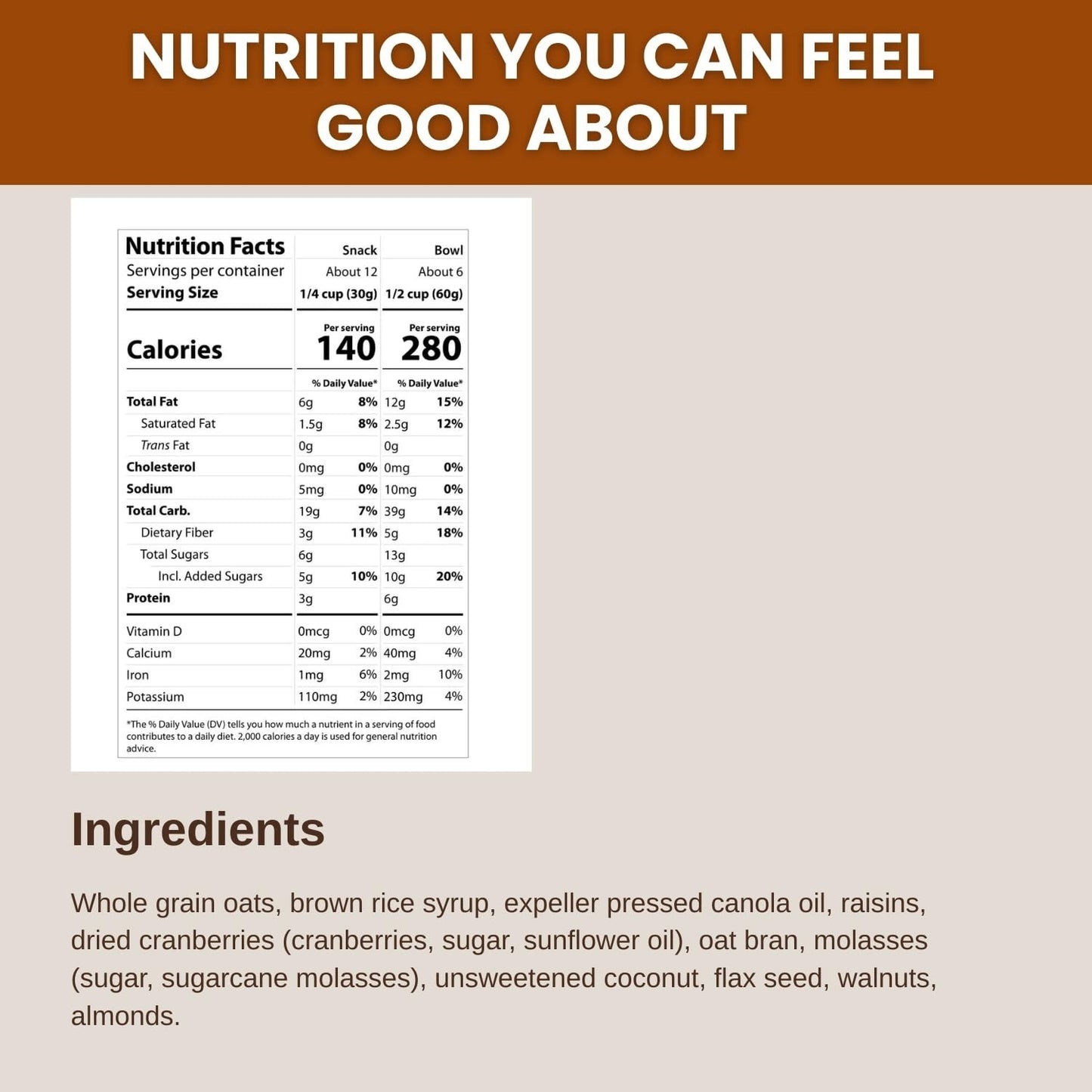 Fruit & Nut Granola 160oz - Ancient Grains, Vegan, Non-GMO, Crunchy Snack, Resea2