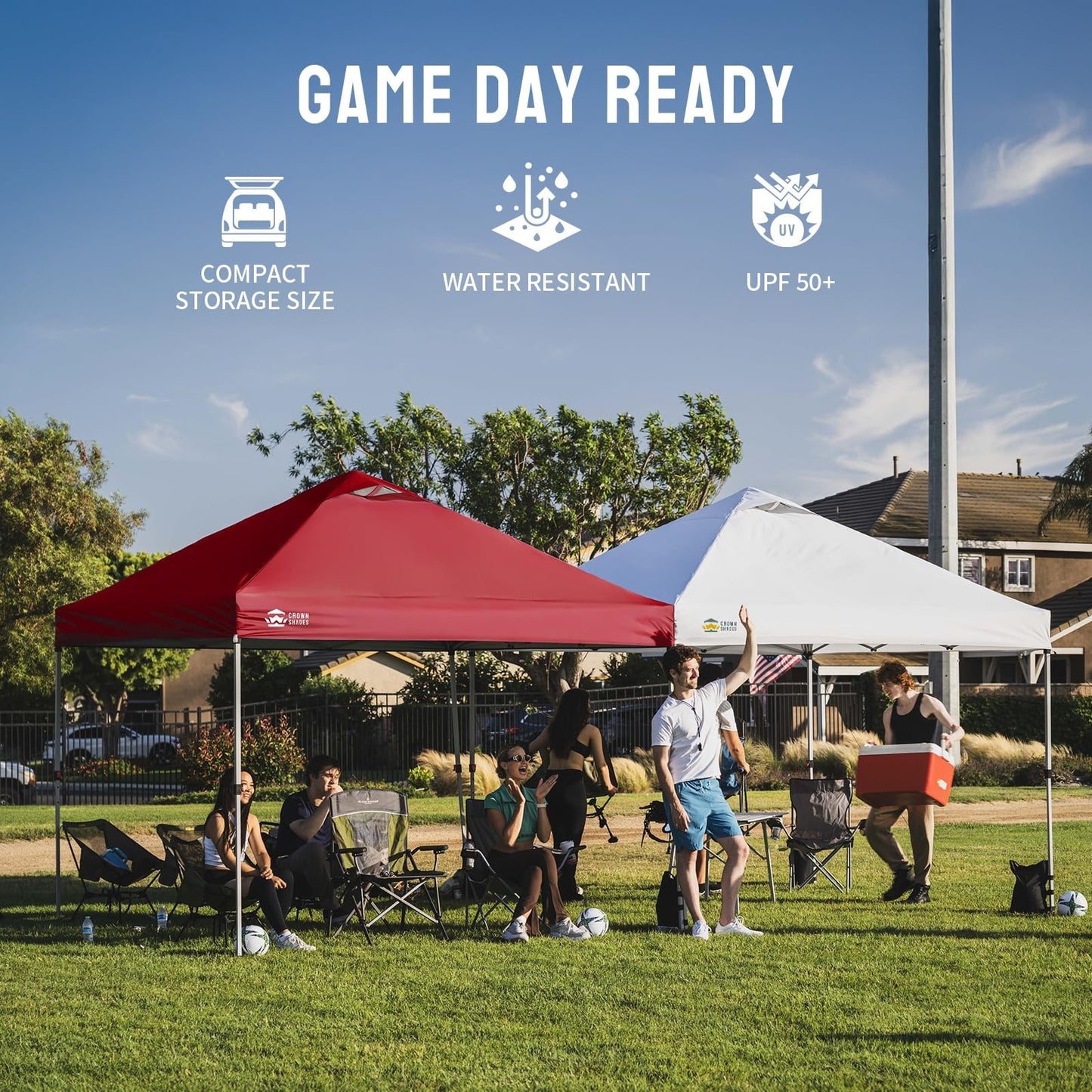 12x12 Pop Up Canopy Tent   Easy Setup, Red Outdoor Sun Shade for Events, Camping6