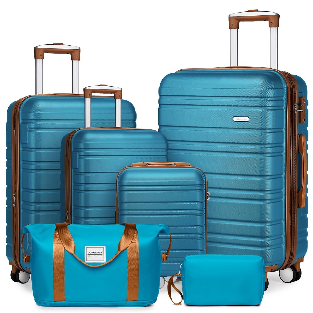 Expandable 6-Piece Luggage Set with 360° Wheels, TSA Lock, Lightweight Hardshell1