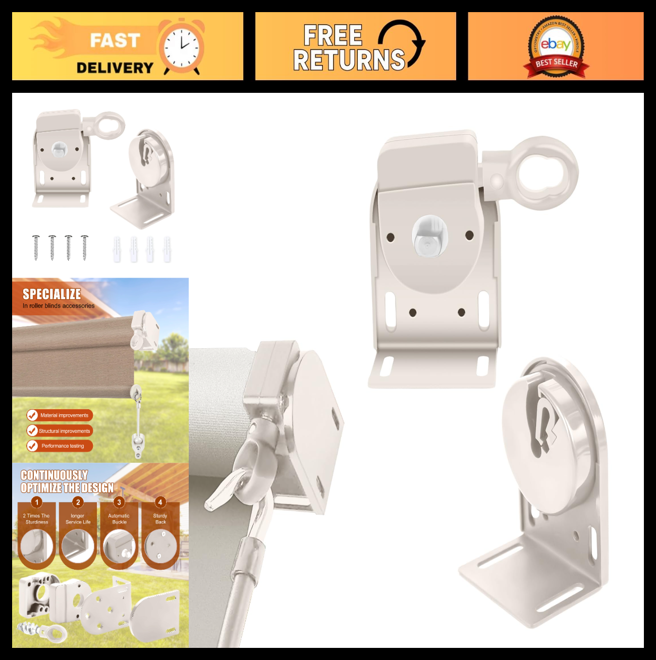 Cordless Crank Kit for Roller Blinds, Outdoor Shade Mounting Bracket, Sun Shade0