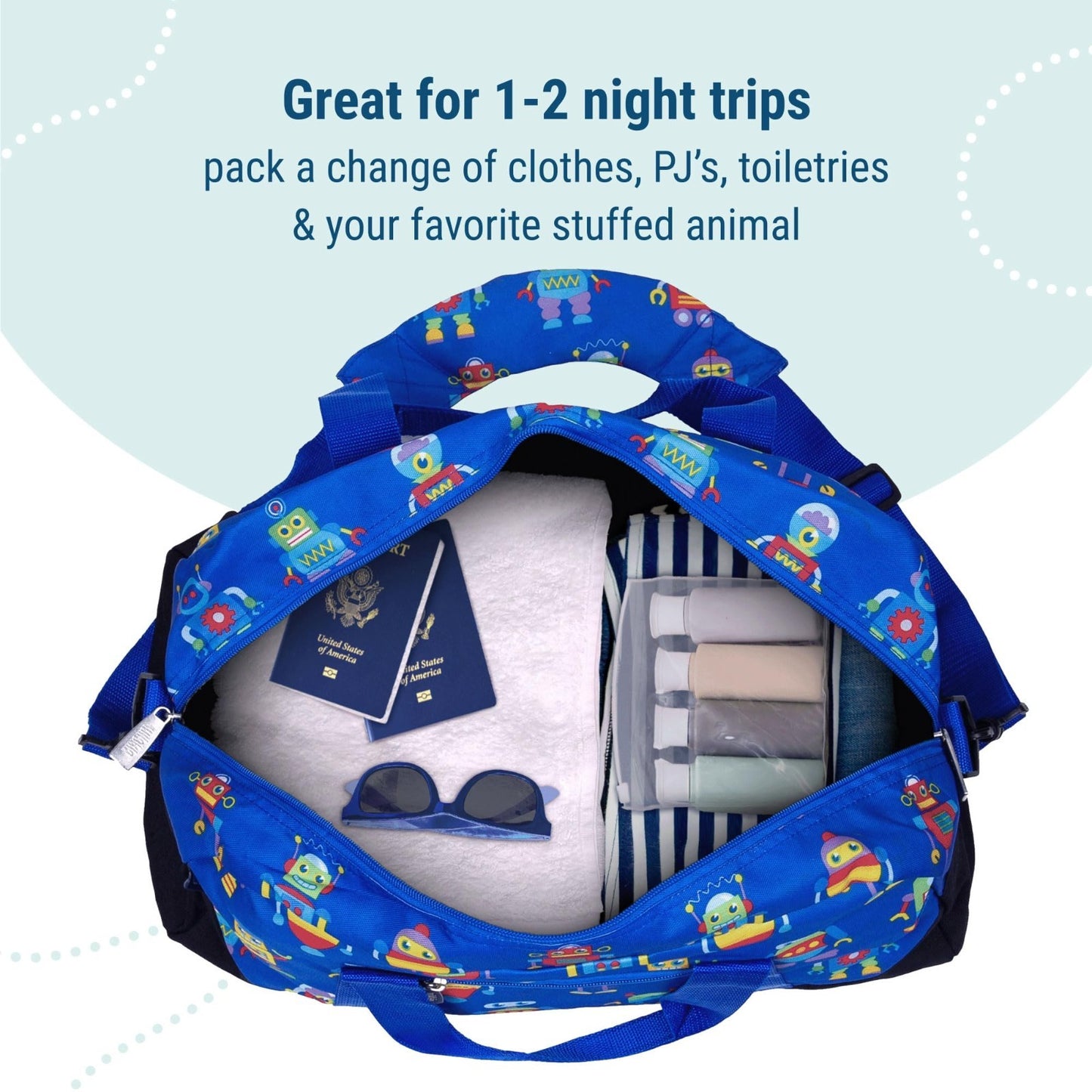 Kids Overnighter Duffel Bag - Lightweight Carry-On Travel Bag for School & Sleep5