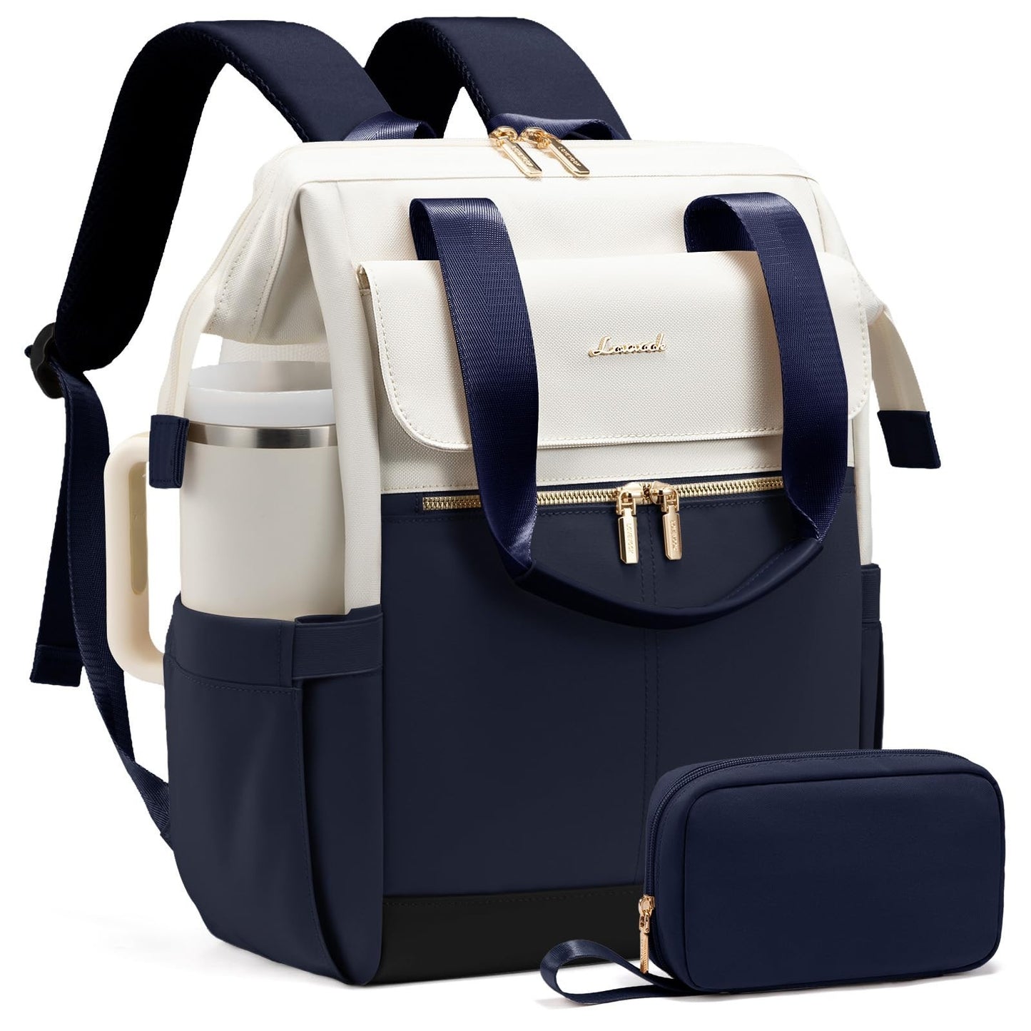 Stylish 15.6" Laptop Backpack for Women, USB Port, Waterproof Travel Bag, 2PCS1