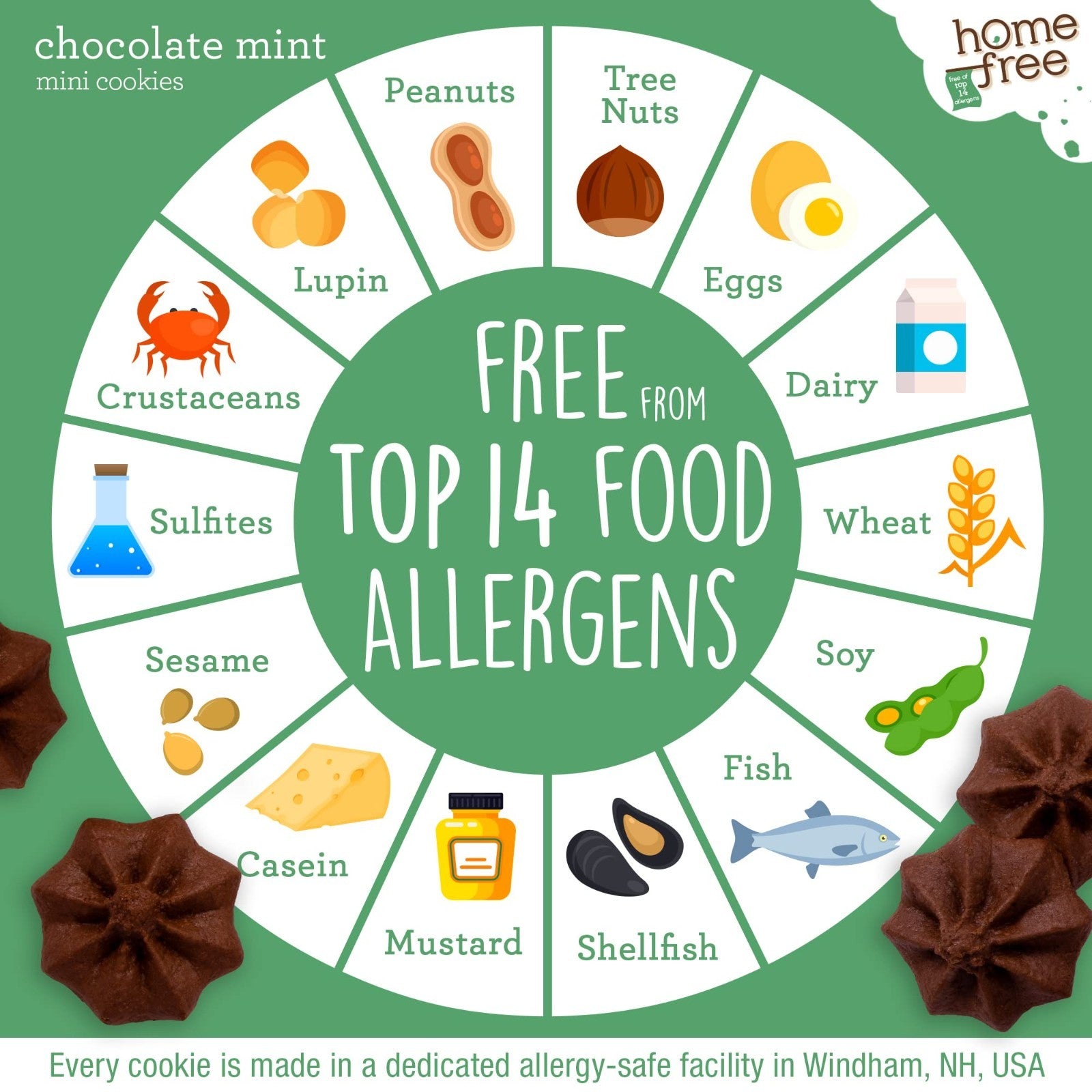 Nut Free Gluten Free Vegan Chocolate Mint Mini Cookies 3 lb Bulk - Allergy Frien5