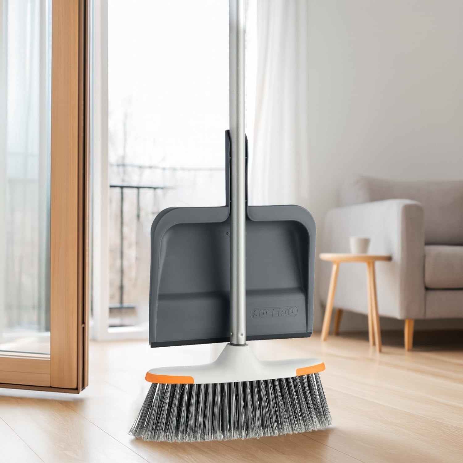 Clip-On Dustpan with Rubber Lip - 10" Wide Durable Plastic, Comfort Grip Handle,2