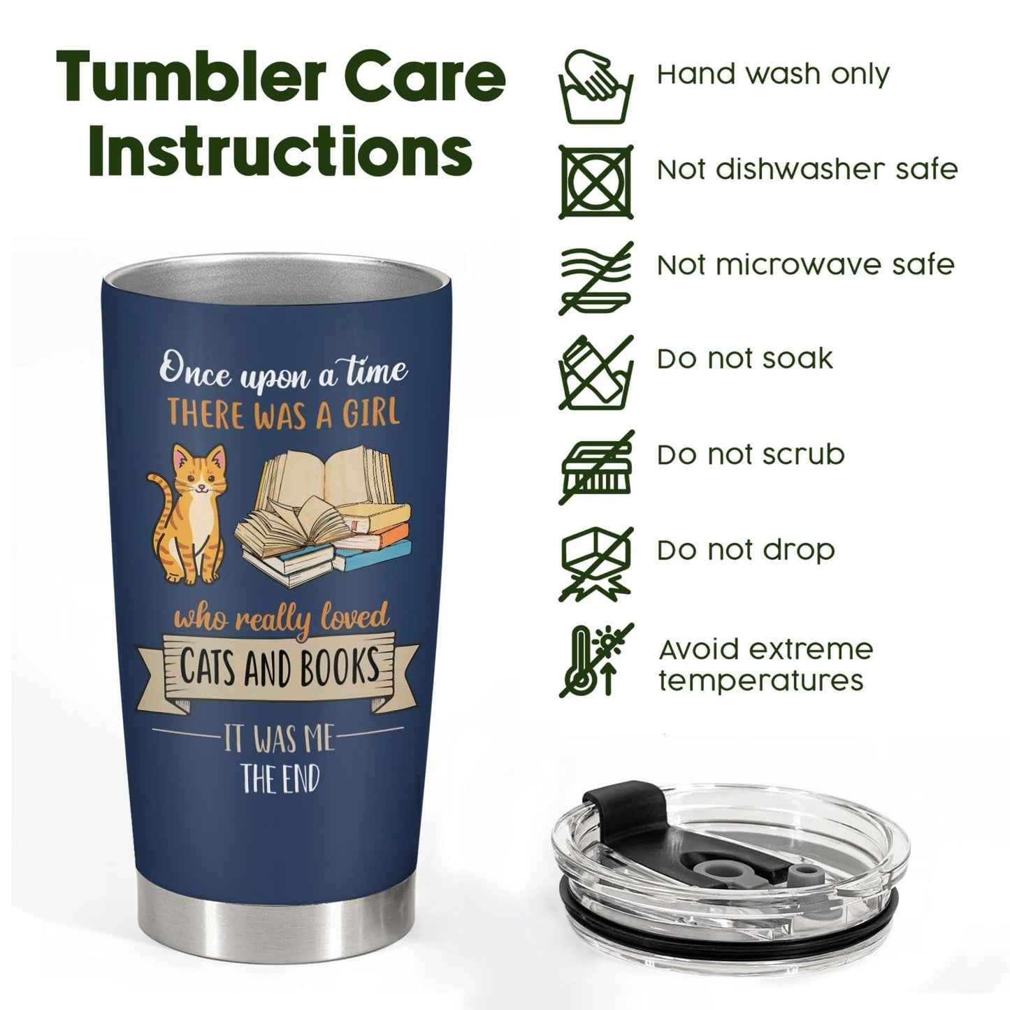20oz Insulated Cat & Book Tumbler   Funny Gift for Cat Lovers & Librarians7