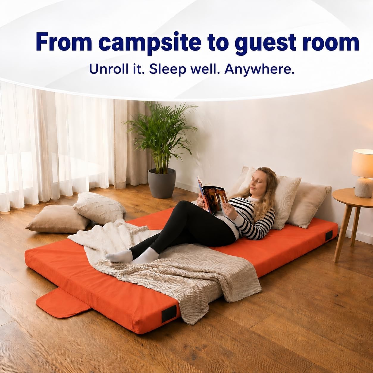 AirCell Memory Foam Camping Mattress Pad   Portable CertiPUR US Sleeping Mat for6