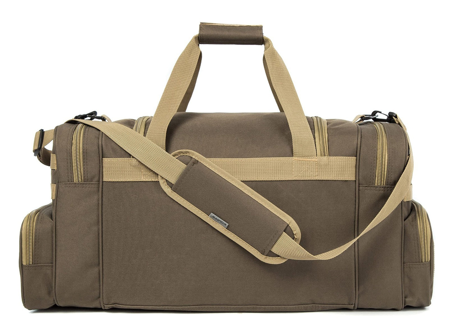 Heavy Duty Tactical Duffel Bag   Military Molle Gear, Lockable Zippers, 27" Khak5