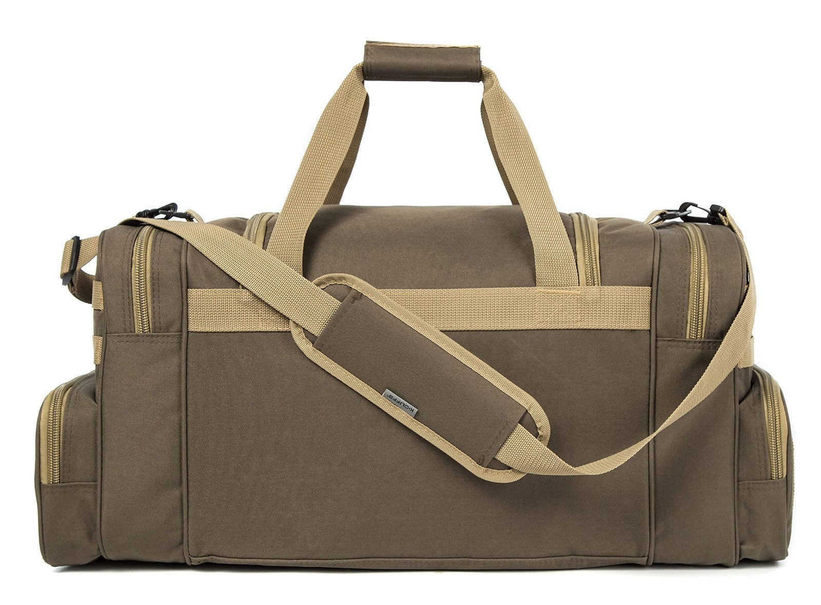 Heavy Duty Tactical Duffel Bag   Military Molle Gear, Lockable Zippers, 27" Khak5