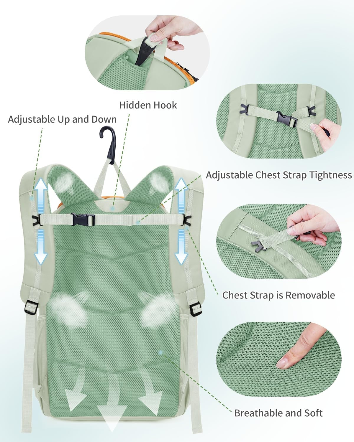 Waterproof Pickleball Bag with Shoe Compartment & Fence Hook | 30L, 2 Pockets, A6