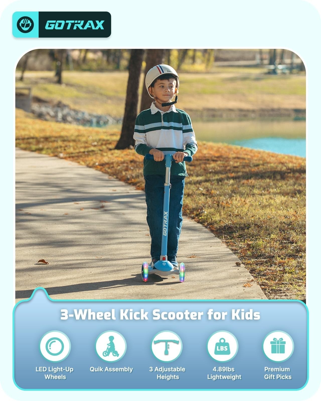Kids Kick Scooter 3 Wheels for Boys & Girls Ages 2-8, Fun Outdoor Gift2