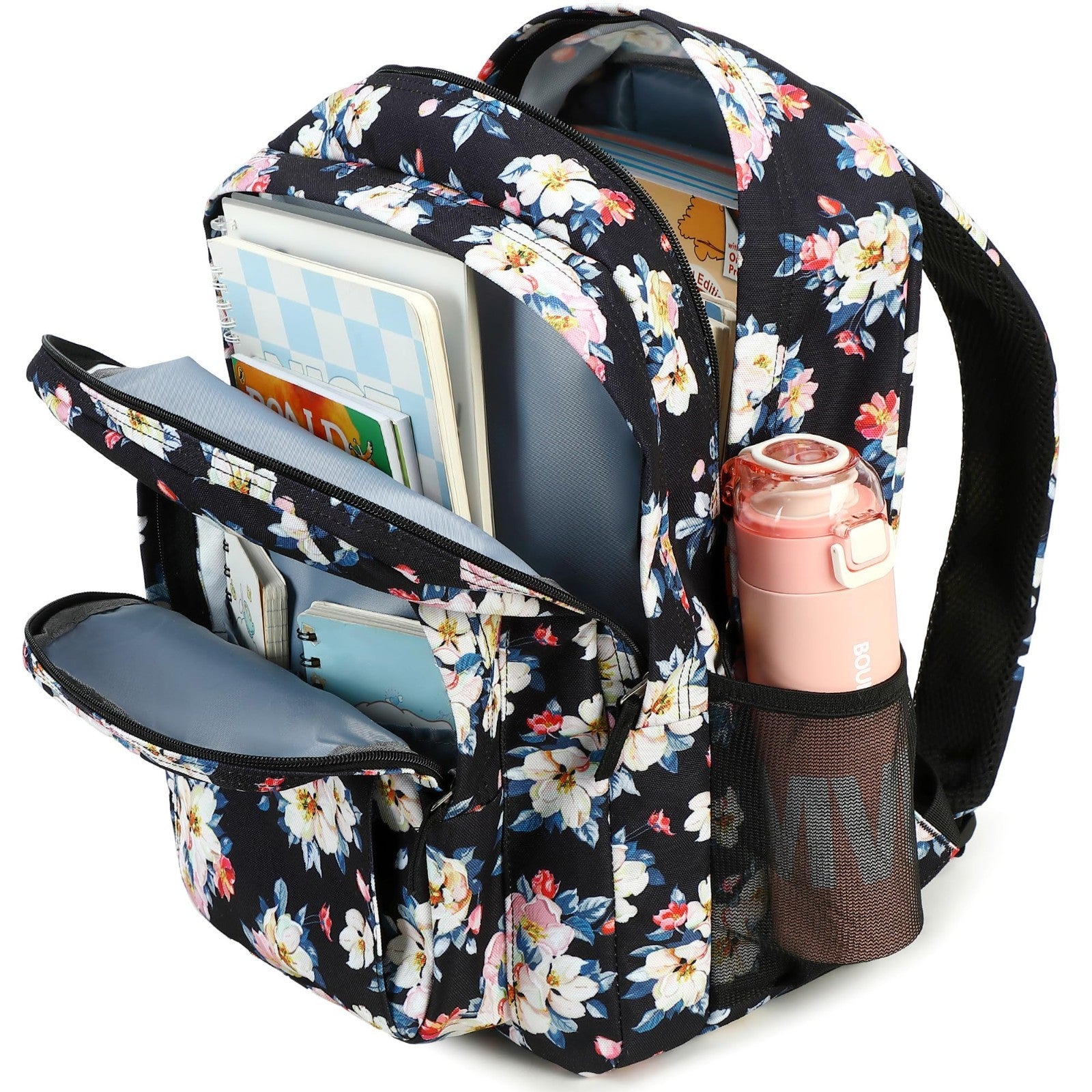Floral Women's School Backpack, Water Resistant Bookbag for College & Teens4
