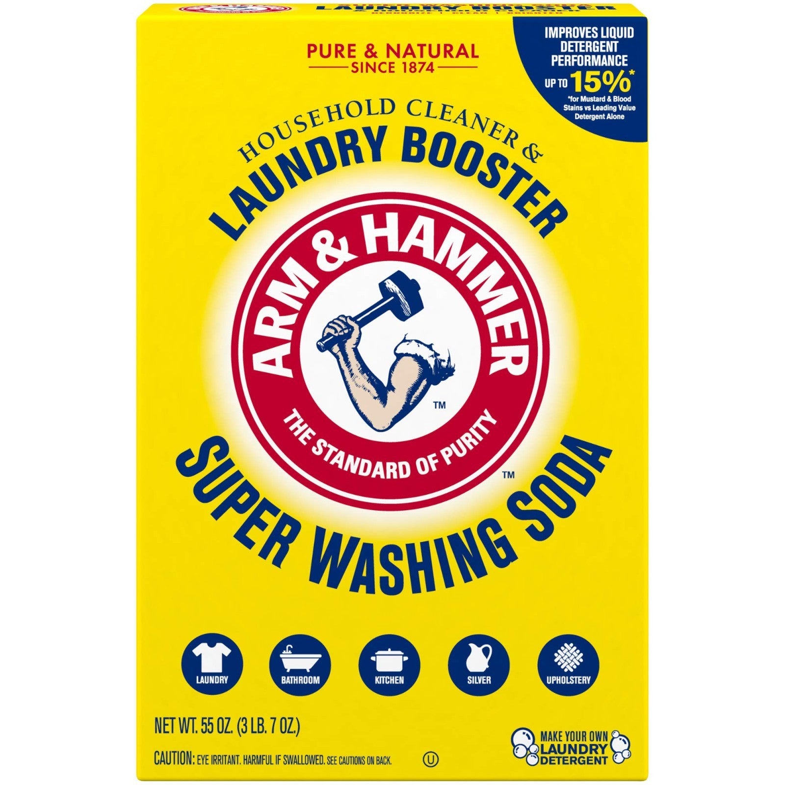 Super Washing Soda for Laundry, Stain Remover, Odor Eliminator, 3 lb Box1
