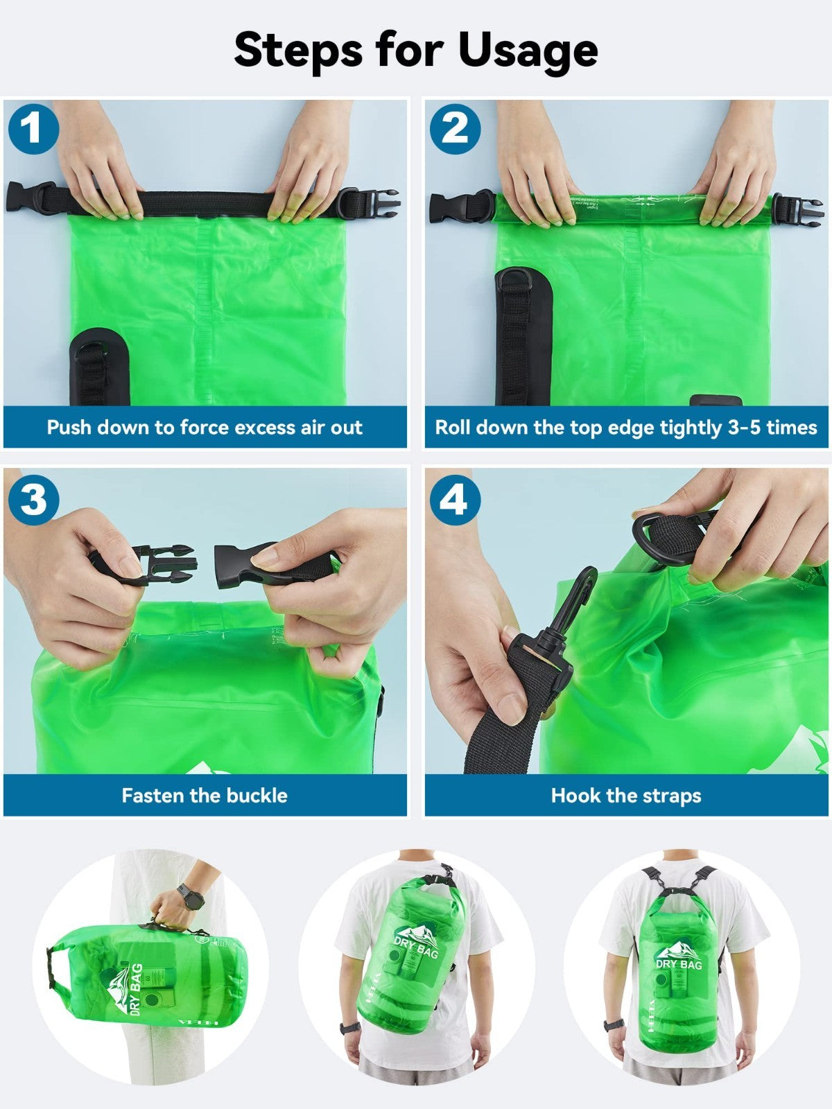 Waterproof Dry Bag for Travel, Swimming & Camping - 5L/10L/20L/30L/40L Sizes4
