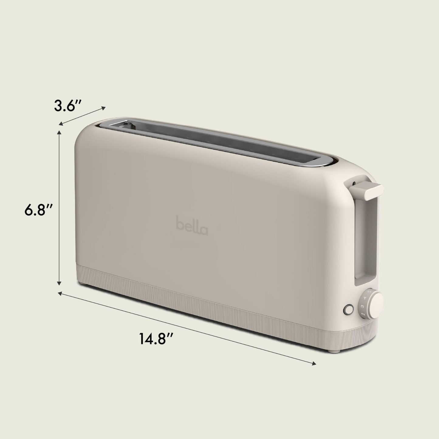 2 Slice Slim Toaster with Long Slot & Extra Wide Design   Oatmilk Color2