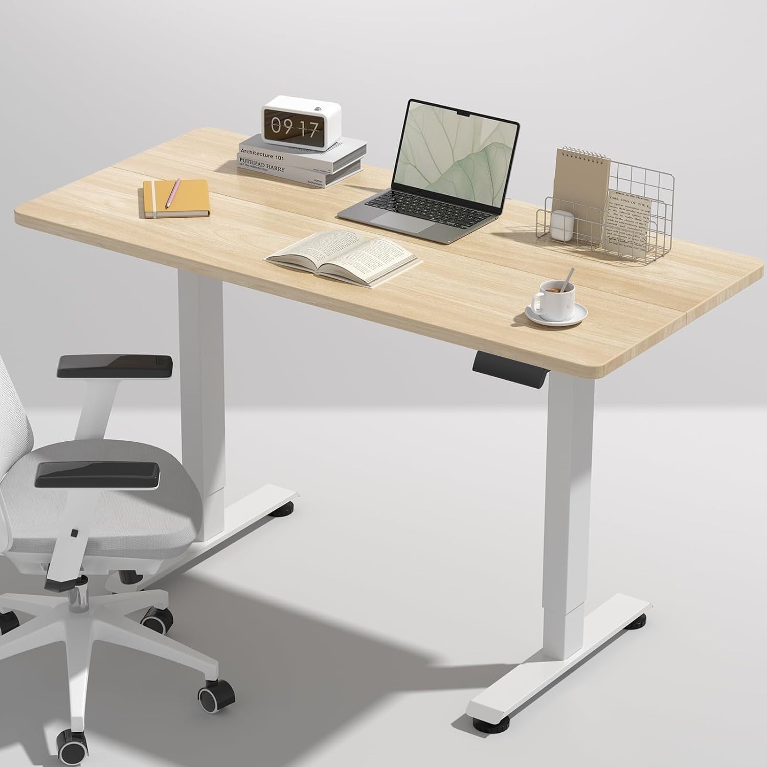 Height Adjustable Electric Standing Desk - 47.2" Sit Stand Wood Desktop for Home9