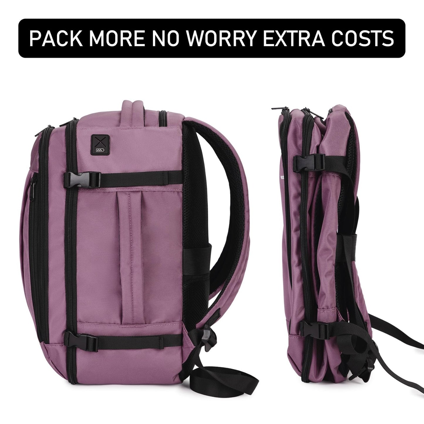Travel Backpack 18x14x8   Airline Approved Carry On Bag, Waterproof, 13 Pockets,6