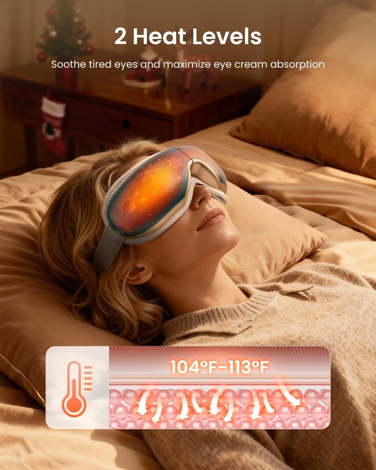 Heated Eye Massager with Vibration | Relieves Head Tension, Eye Strain & Dark Ci2